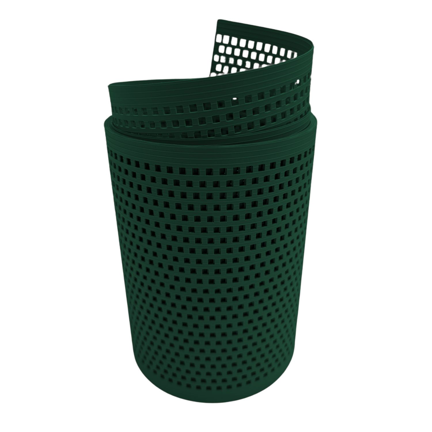 zichtstroken zaun|zu® RILLE GELOCHT vierkant patroon voor het hek – 255cm, Groen (RAL 6005)