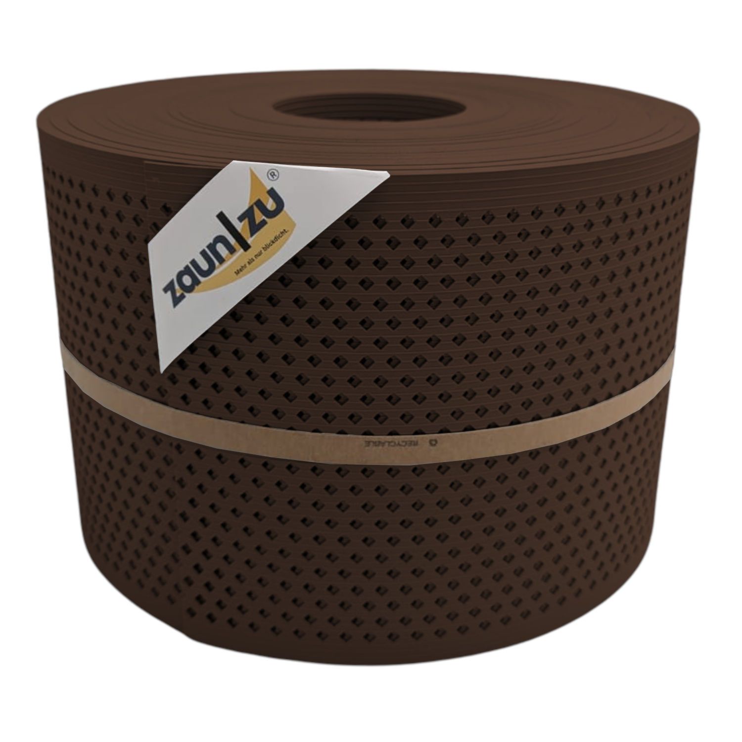 fitas de ocultação zaun|zu® RILLE GELOCHT padrão de diamante para a cerca – 50m, Castanho (RAL 8011)