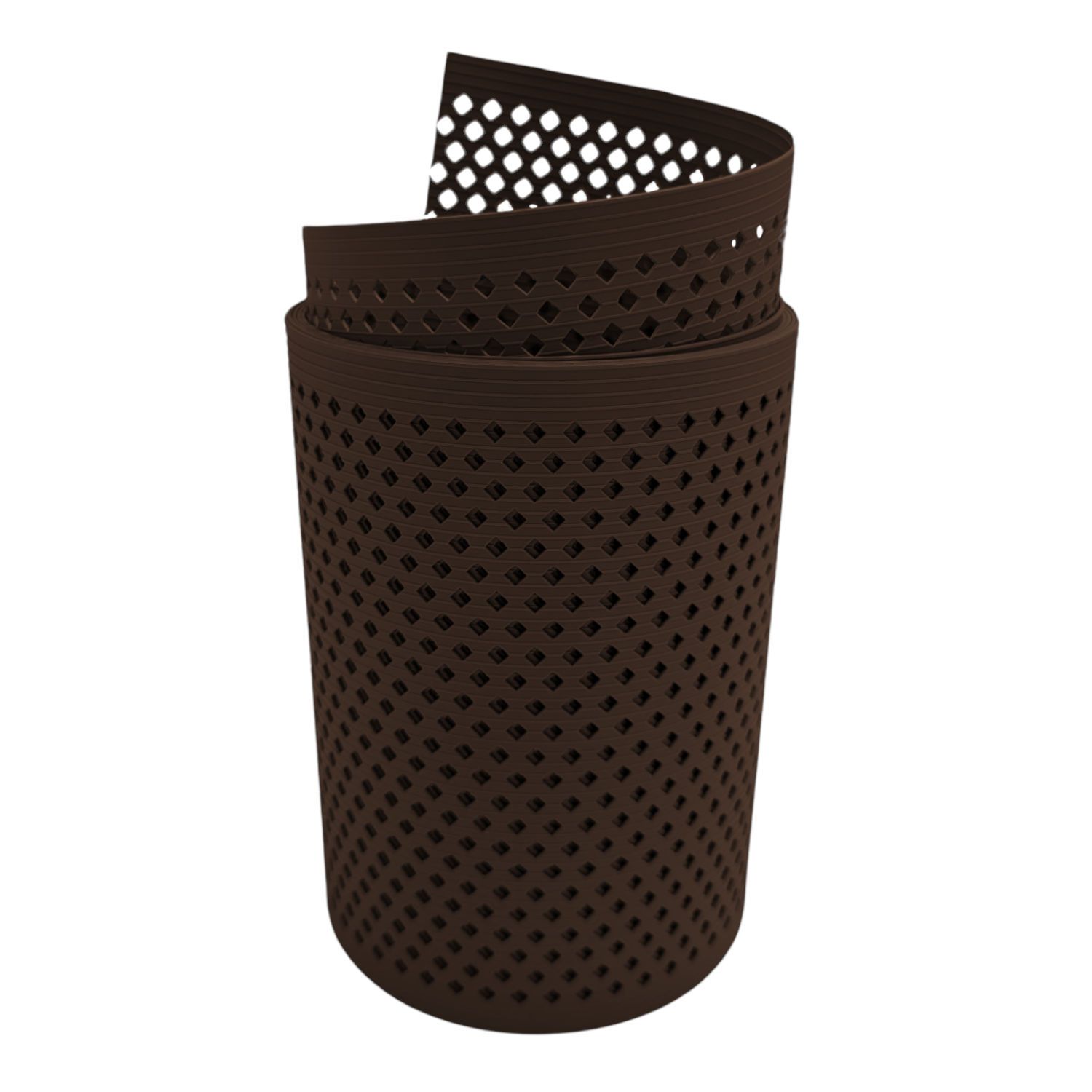 fitas de ocultação zaun|zu® RILLE GELOCHT padrão de diamante para a cerca – 255cm, Castanho (RAL 8011)