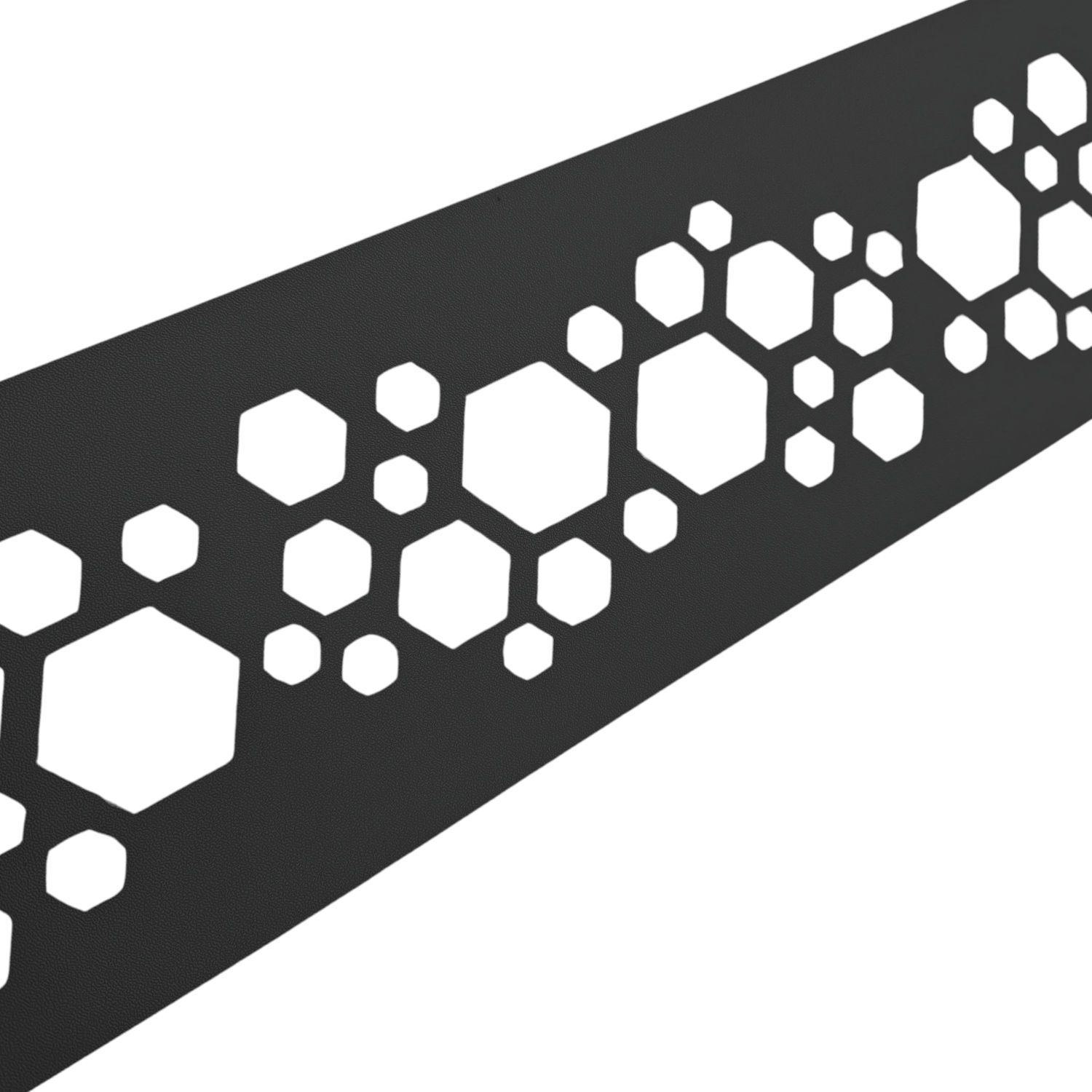 zaun|zu PREMIUM Hexagon décor: lamelle occultante avec motif laser pour clôture à mailles à deux fils – 2,55 m, Anthracite 2, 55m