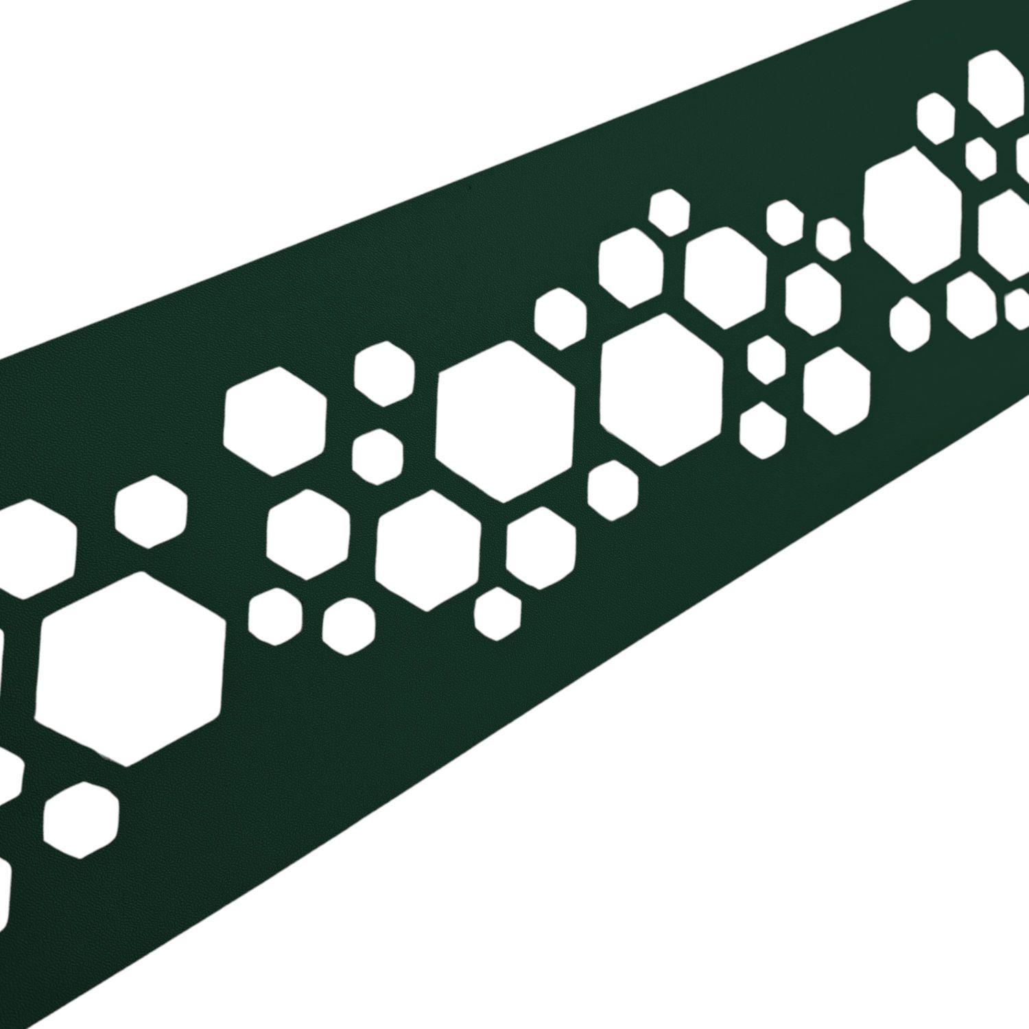 zaun|zu PREMIUM Hexagon décor: lamelle occultante avec motif laser pour clôture à mailles à deux fils – 2,55 m, Vert 2, 55m