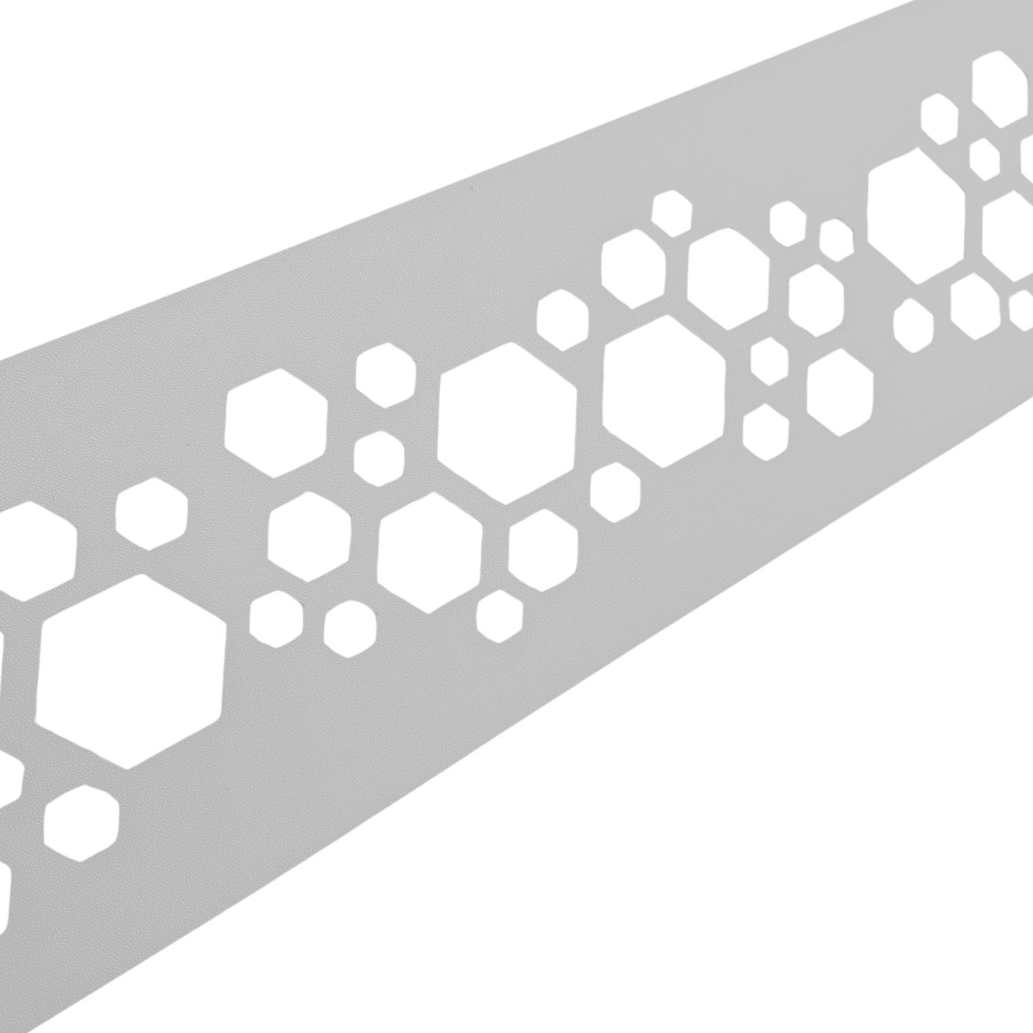zaun|zu® PREMIUM dekor Hexagon: trakovi za zaslonitev z laserskim vzorcem za ograjo z dvojnimi palicami – 2,55 m, Bela (RAL 9003)