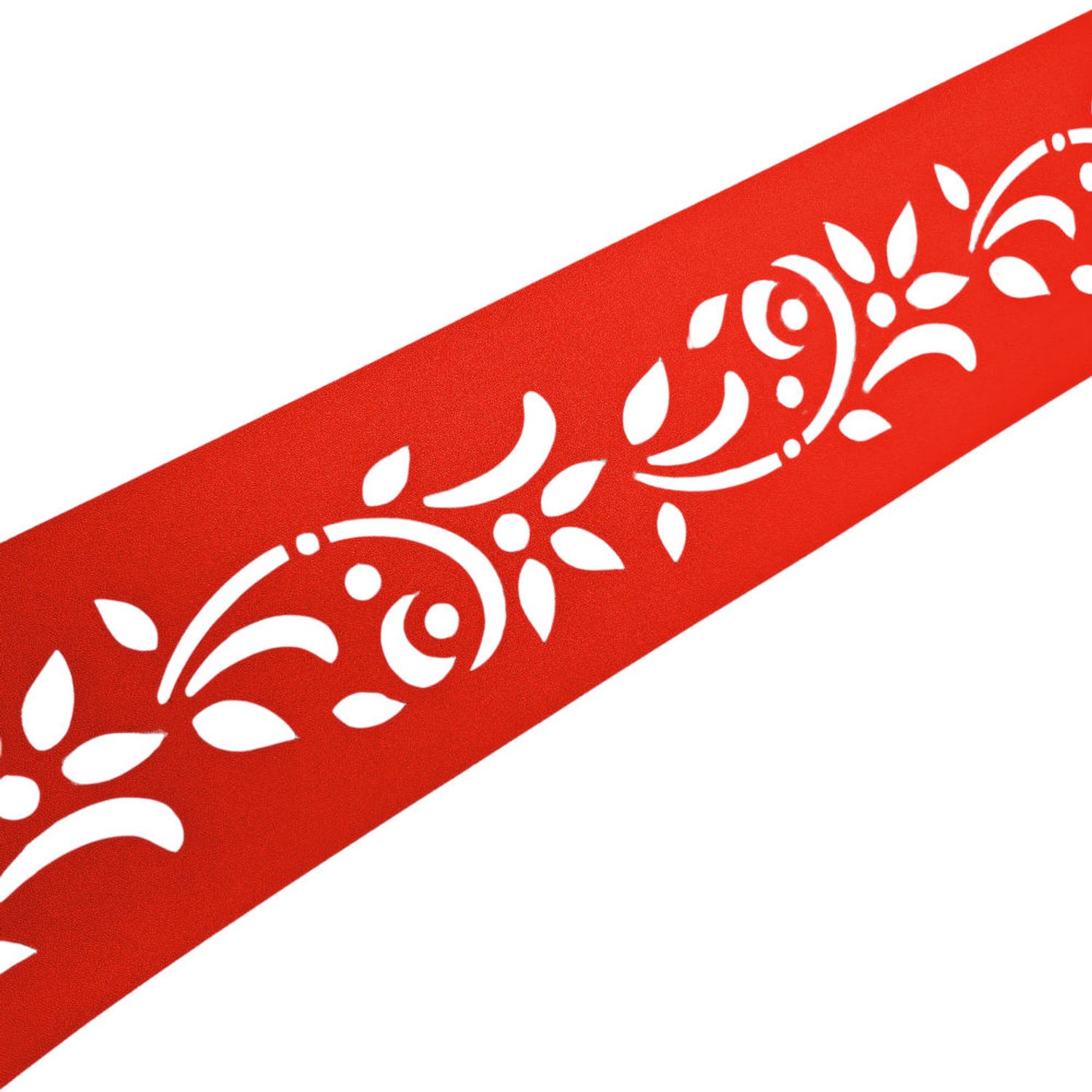 zaun|zu PREMIUM Decor Floral #1: Scherm met laser patroon voor dubbelstaaf mesh hek – 2,55 m, Rood 2, 55m