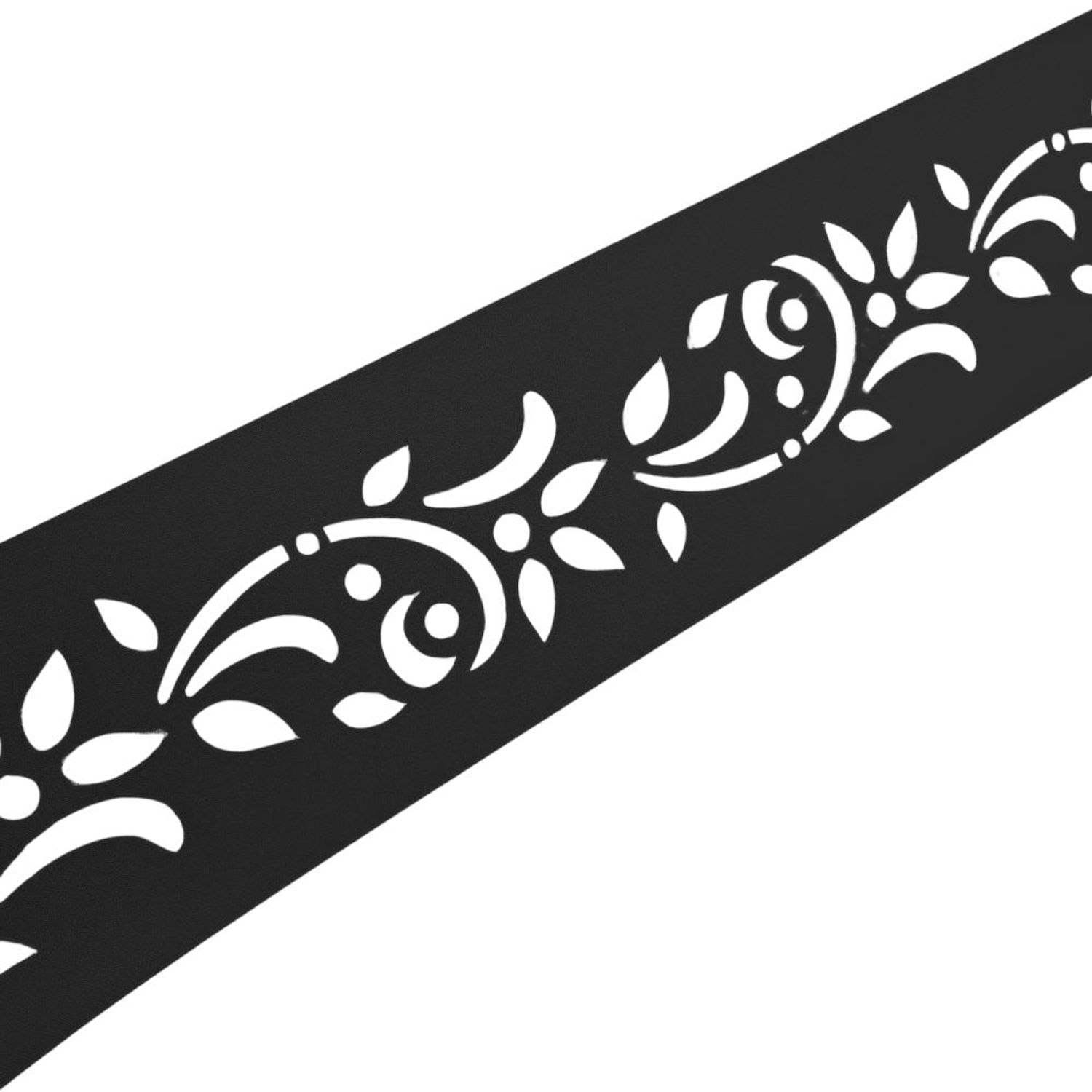 zaun|zu PREMIUM Decor Floral #1: Schermo di recinzione con motivo laser per recinzione in rete a due fili – 2,55 m, Nero 2, 55m