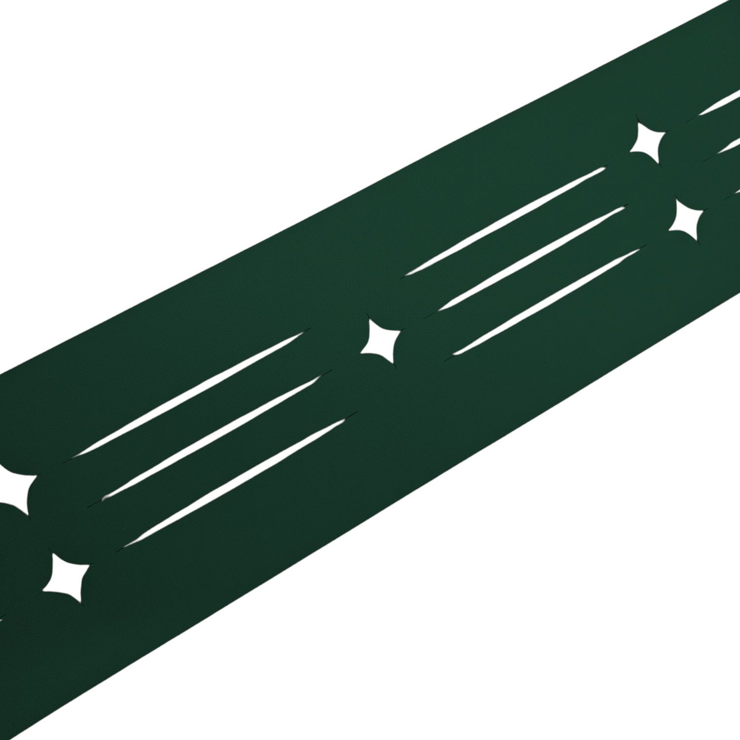zaun|zu PREMIUM Dekor Starline: Zaunstreifen mit Lasermuster für Doppelstabzaun – 2,55 m, Grün 2, 55m