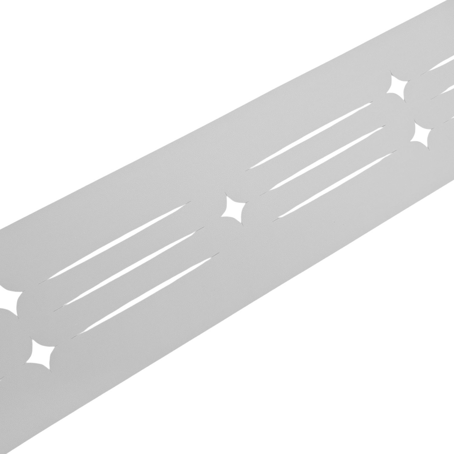zaun|zu PREMIUM Decorazione Starline: striscia di recinzione con motivo laser per recinzione in rete a due fili – 2,55 m, Bianco (RAL 9003)