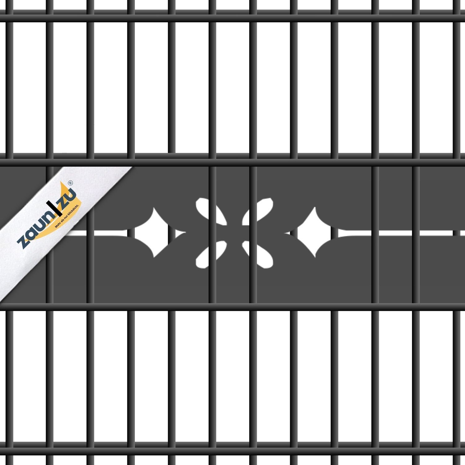 zaun|zu® PREMIUM Ukras Verona: zaštita vida laserskim uzorcima za dvostruka panelna ograda – 2,55 m