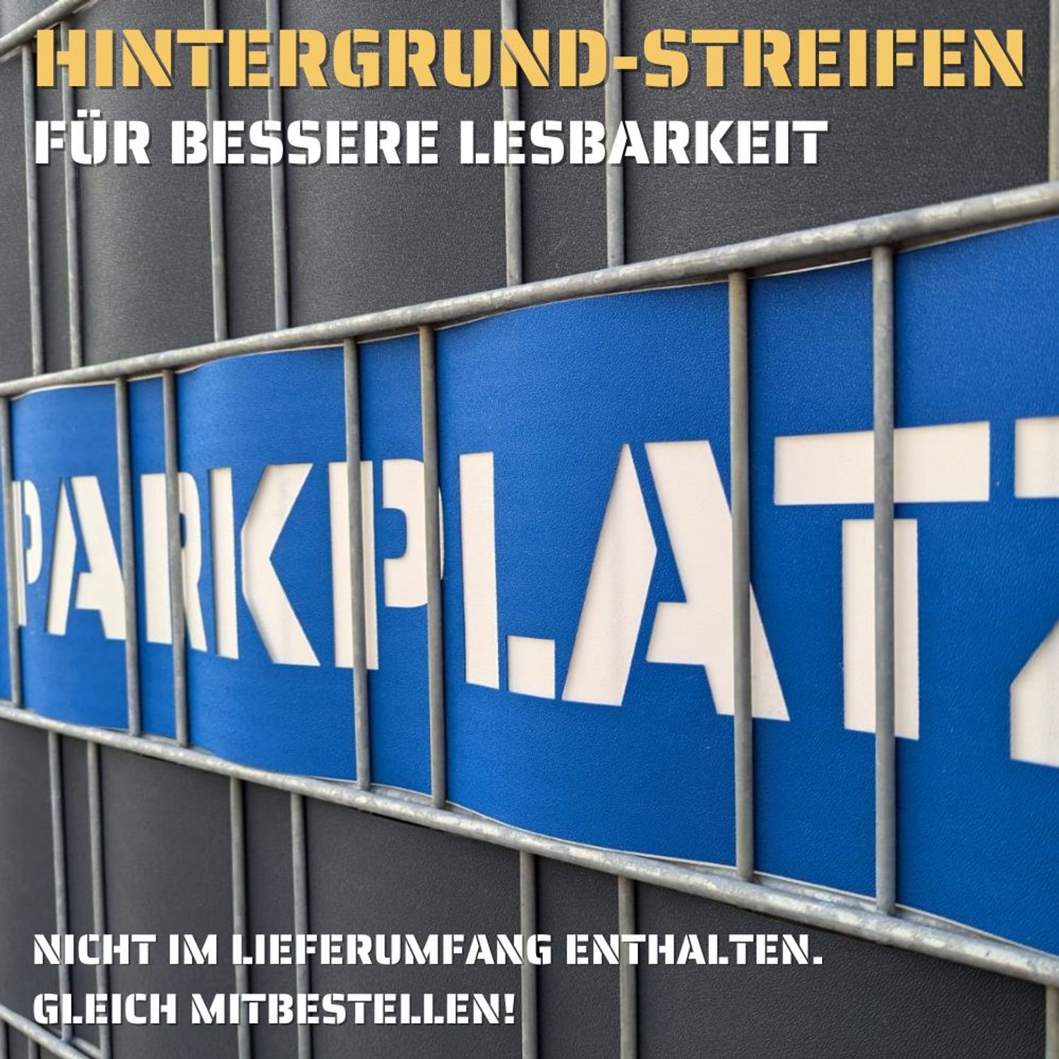 Sichtschutzstreifen mit Laserschrift für Baustellen – Zaun-Kennzeichnung und Beschriftung – Ansicht 3