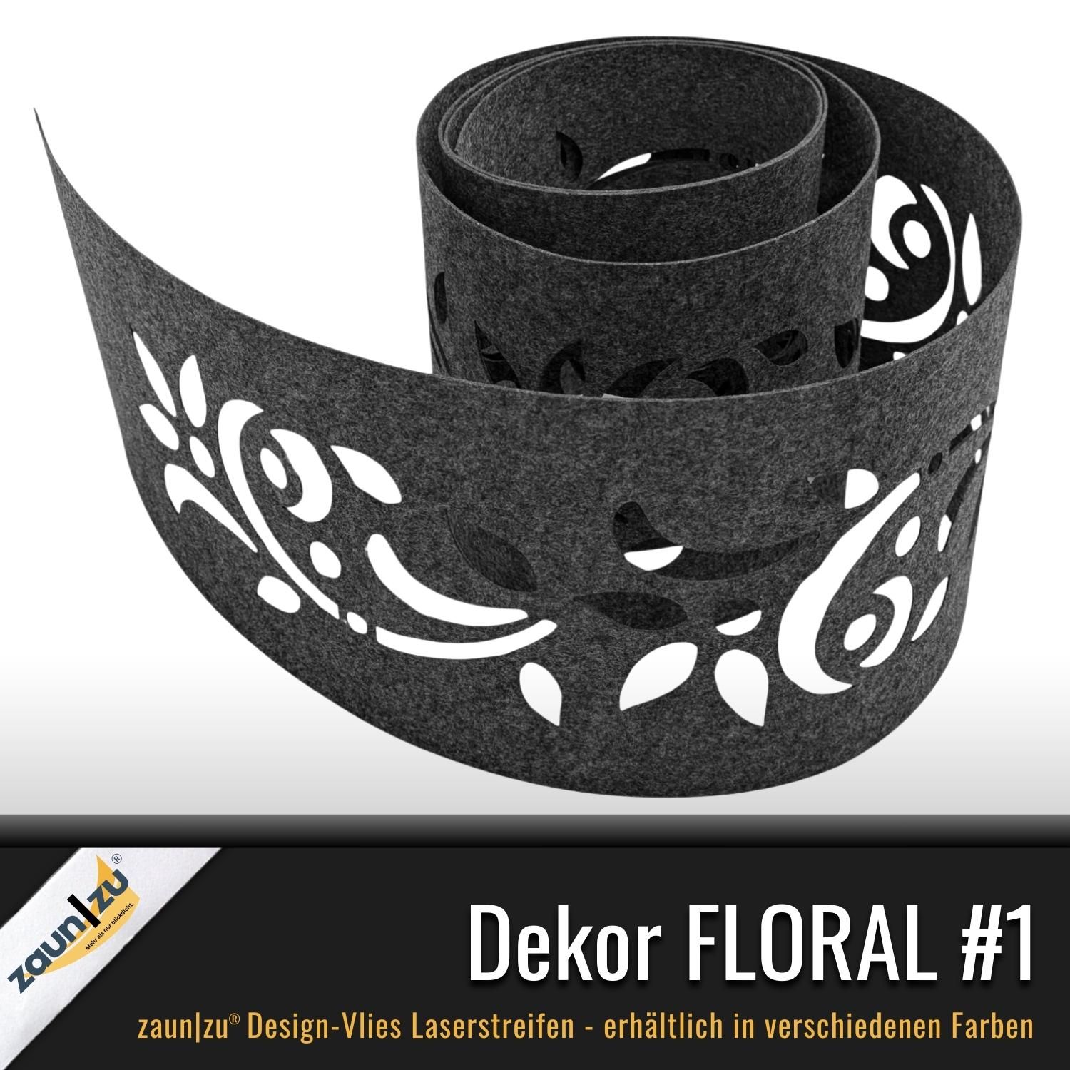 zaun|zu® Design Vlies Ukras Floral #1: trake za privatnost s laserskim uzorcima za dvostruku stanicu – Laser Trake za panelne ograde – Pregled 6