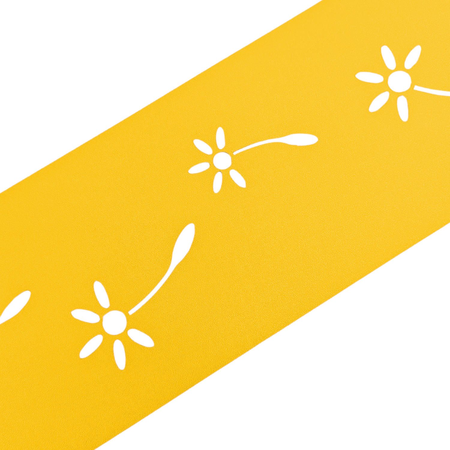zaun|zu PREMIUM Decorazione di pusteblum: striscia di recinzione con motivo laser per recinzione di maglia a due fili – 2,55 m, Giallo 2, 55m – Vista 2
