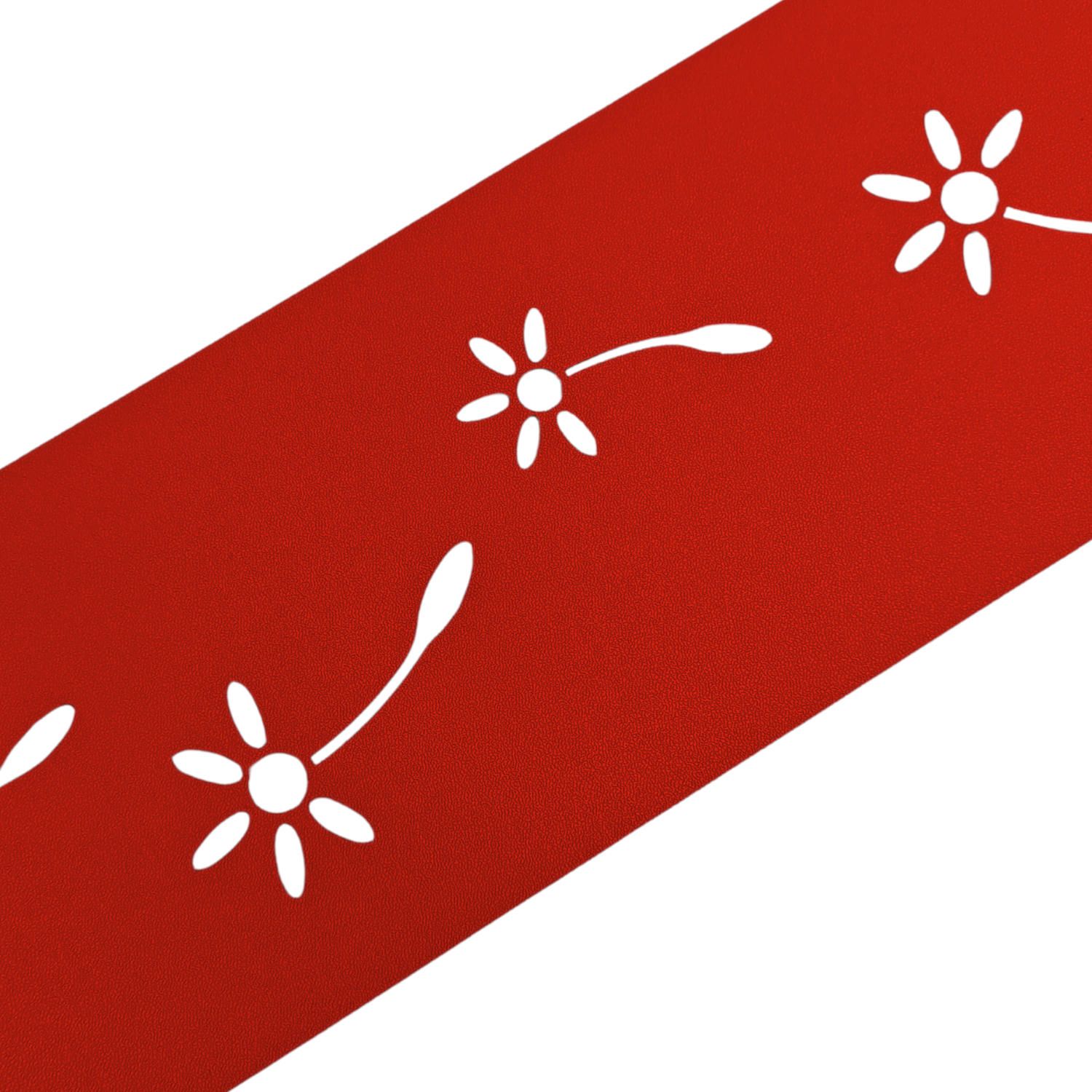 zaun|zu PREMIUM Dekor Pusteblume: Zaunstreifen mit Lasermuster für Doppelstabmattenzaun – 2,55 m, Rot 2, 55m – Ansicht 2