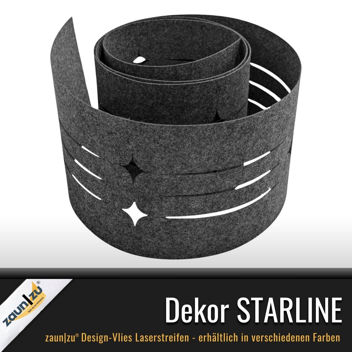 zaun|zu Design Vlies Dekor STARLINE: Sichtschutzstreifen mit Lasermuster für Doppelstabzaun – Ansicht 2