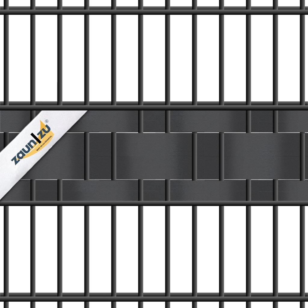 zaun|zu® PREMIUM DUO Set Einzelstreifen 2,55 m: Sichtschutzstreifen PP für den Zaun