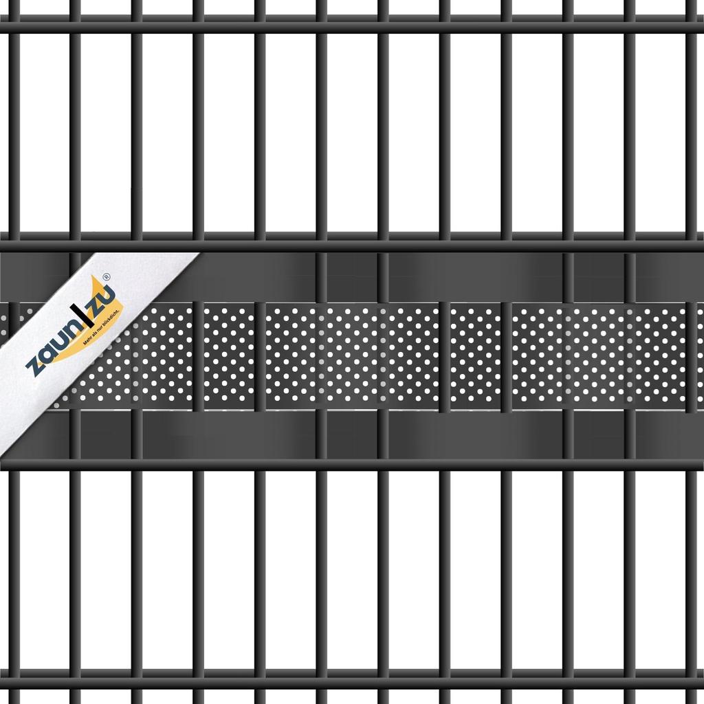 zaun|zu® PREMIUM DUO gelocht Set Einzelstreifen 2,55 m: Sichtschutzstreifen PP für den Zaun