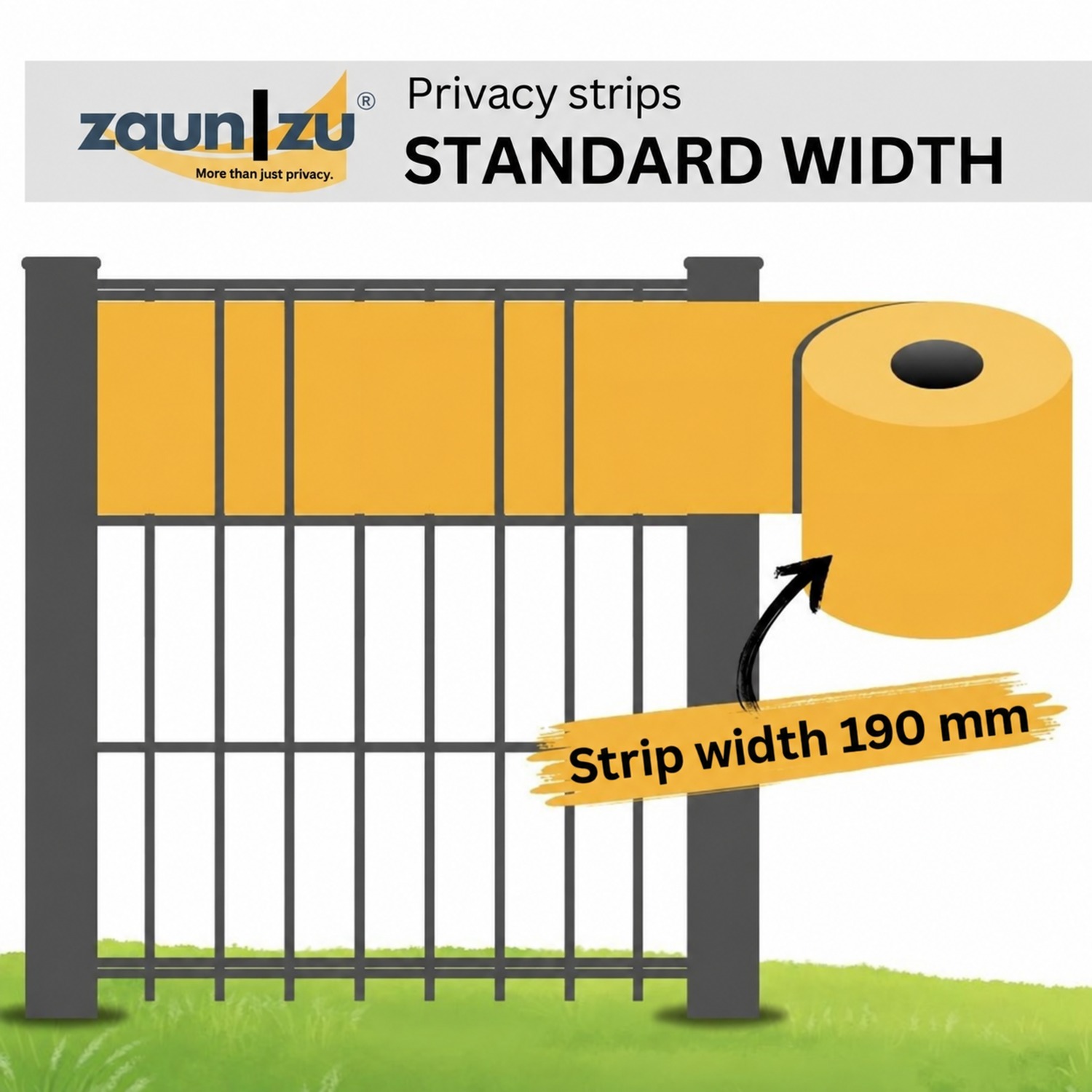 Privacy screen strips zaun|zu PREMIUM 26 m roll for the twin-wire mesh fence – 26,0 m – View 2