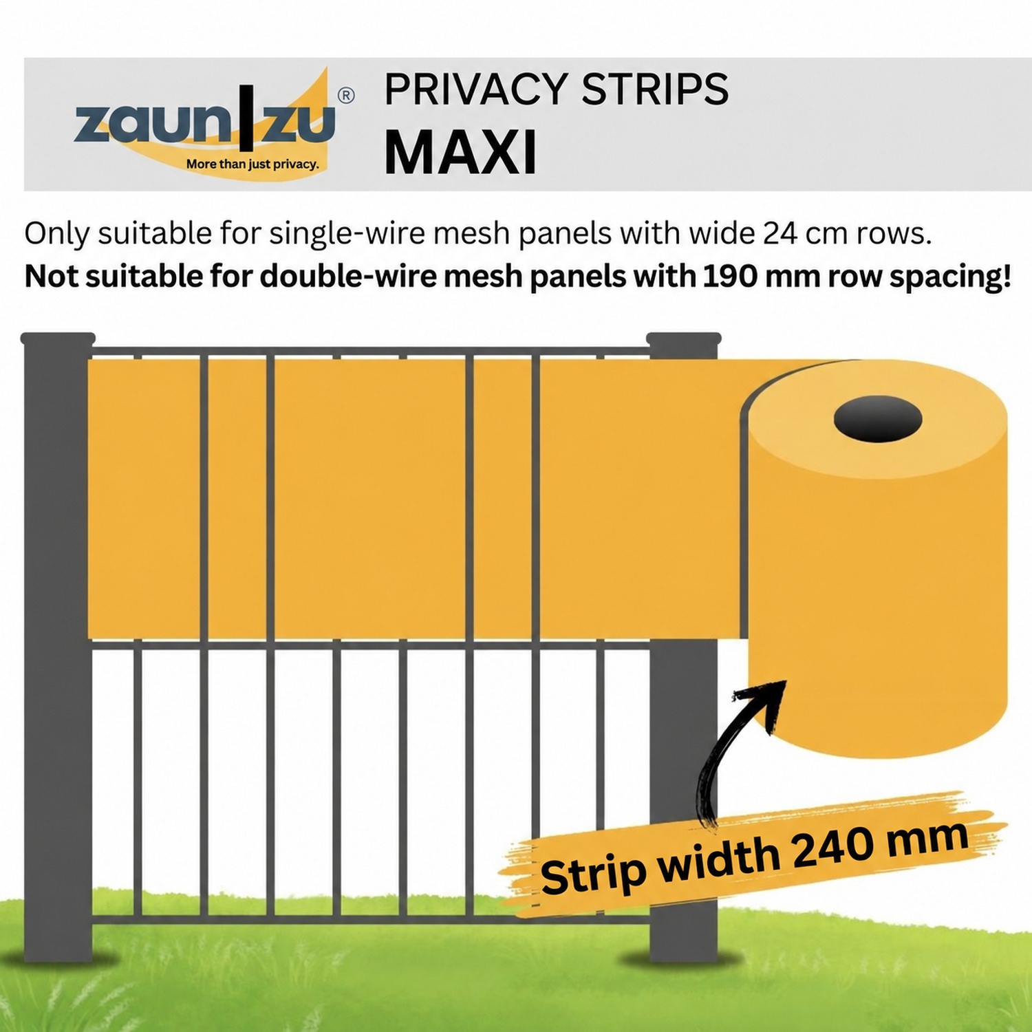 Privacy screen strips zaun|zu RILLE MAXI 26 m roll for the bar mat fence – 26,0 m – View 2