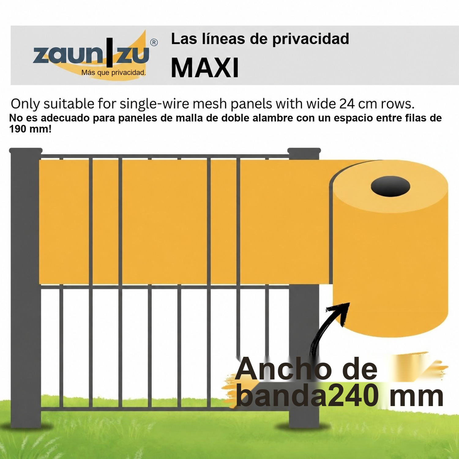 lamas de ocultación zaun|zu RILLE MAXI 50m rollo para la valla de la barra – 50,0 m – Ver 2