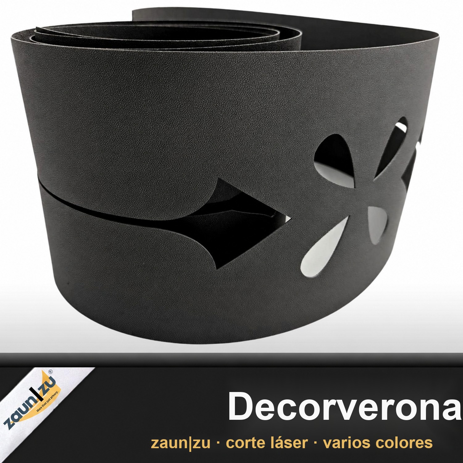 zaun|zu PREMIUM Decoración de Verona: protección de privacidad con patrón láser para malla de alambre doble – 2,55 m – Ver 2