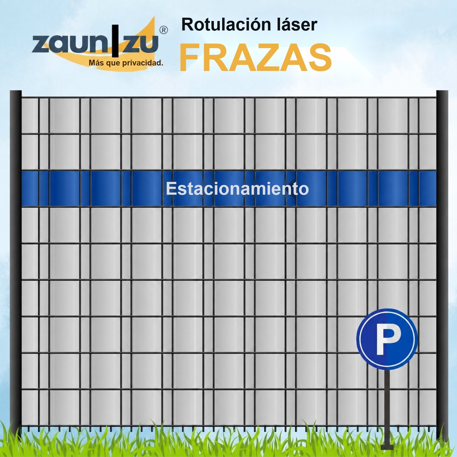 lamas de ocultación con el grupo de palabras de corte láser: PARKING - Varios términos para elegir
