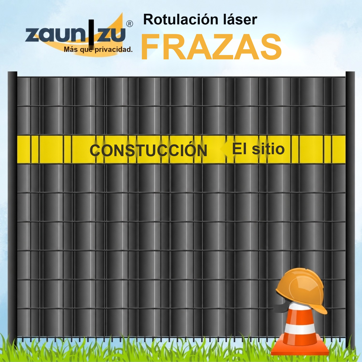 lamas de ocultación con letras cortadas por láser para los sitios de construcción – marcación de cercas e inscripción