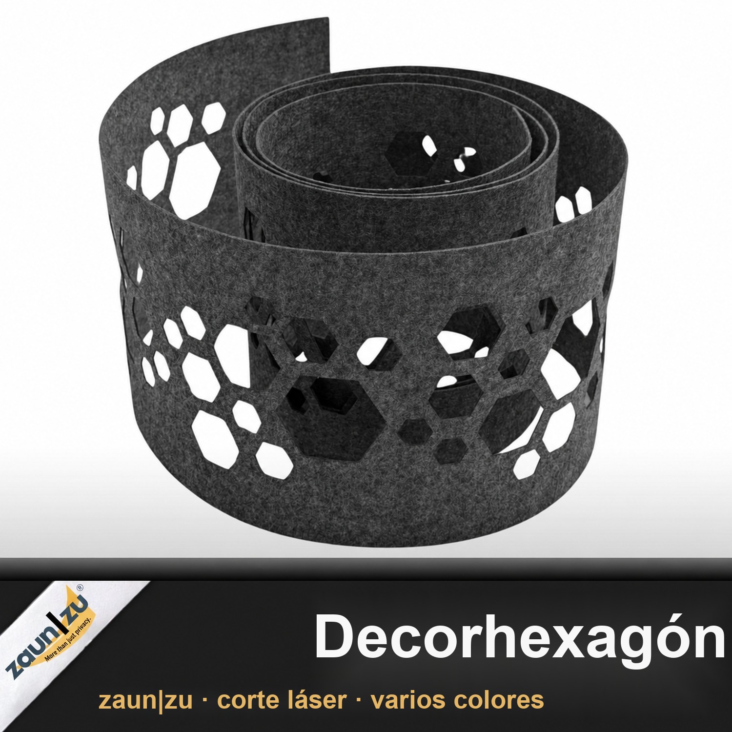 zaun|zu Diseño de decoración no tejida Hexagon: tira de privacidad con patrón láser para malla de alambre doble – Ver 4