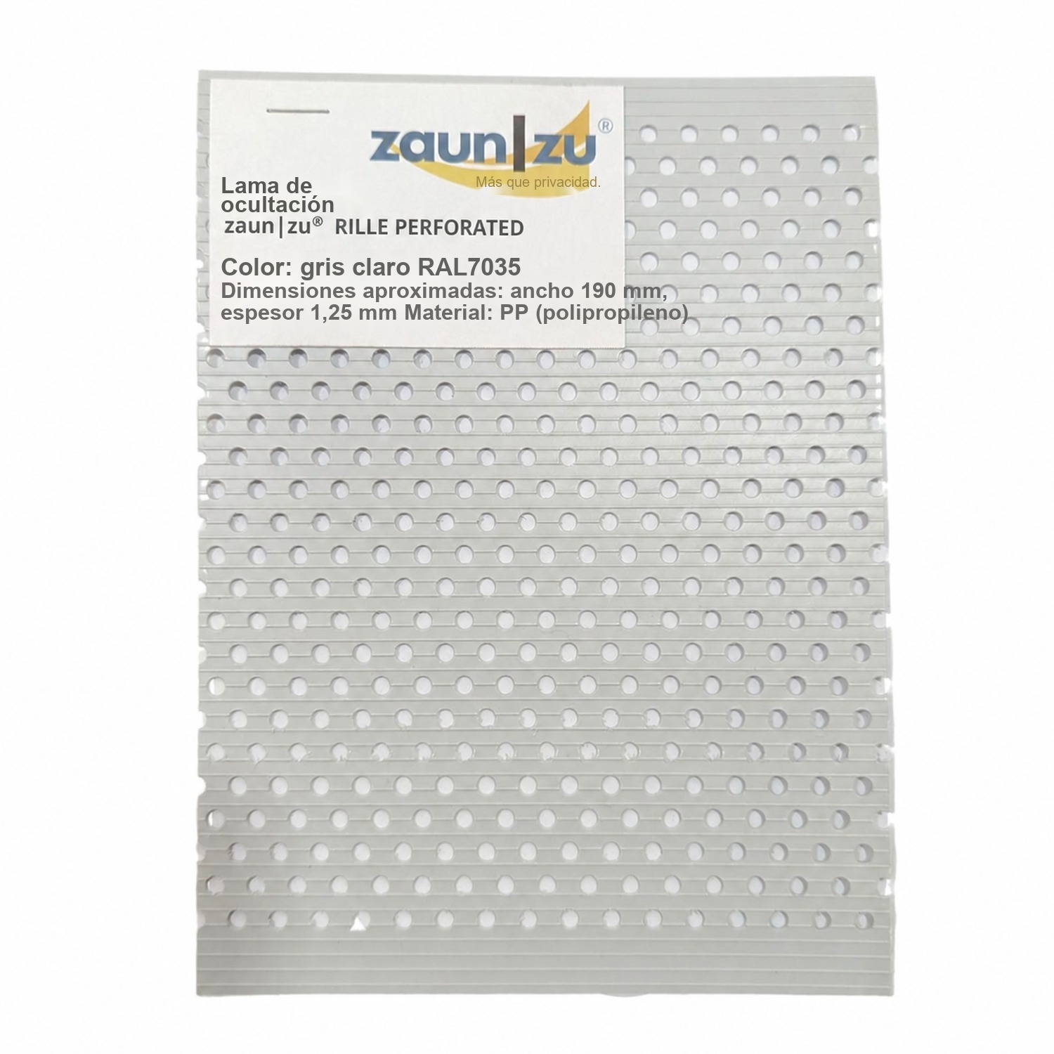 lamas de ocultación zaun|zu® RILLE GELOCHT patrón para probar antes de comprar – 14,0 cm – Ver 11