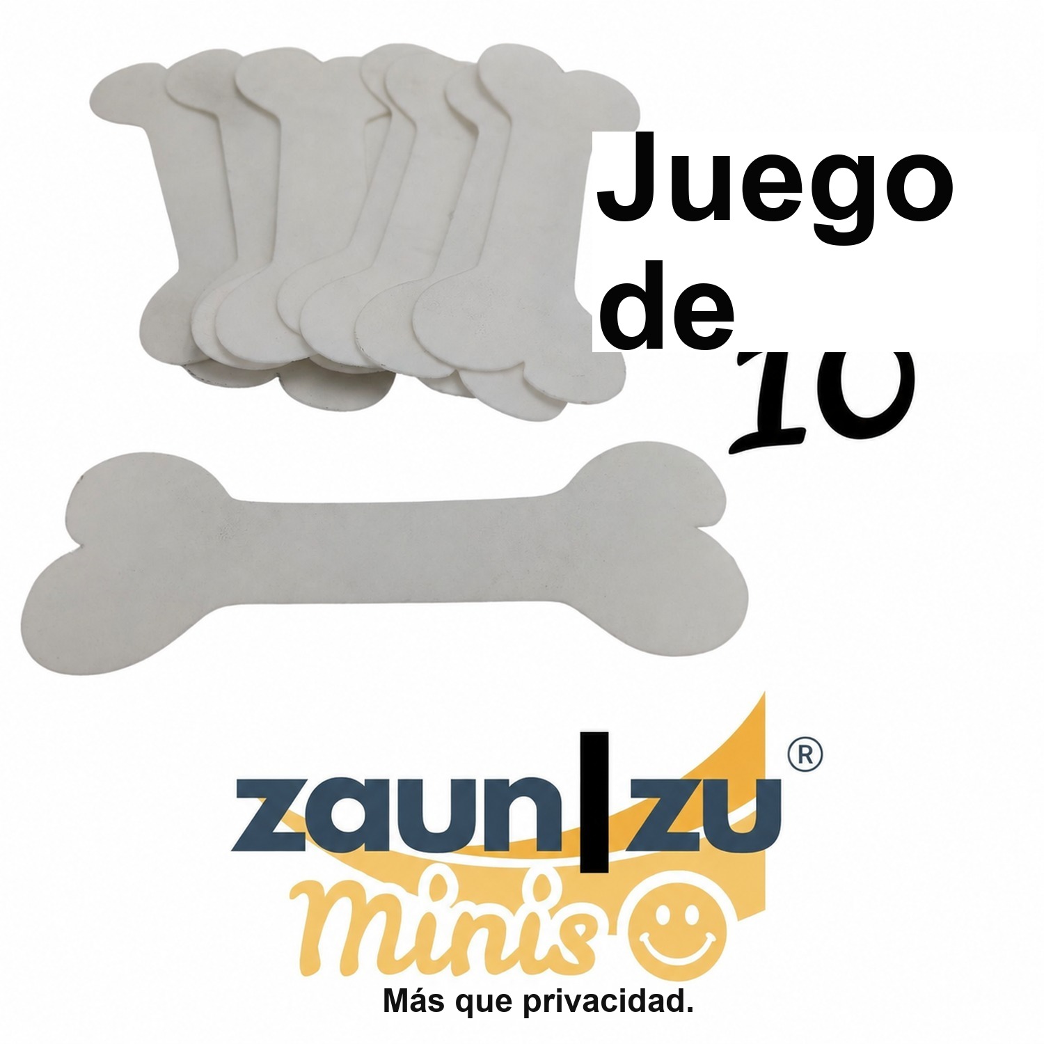 zaun|zu Minis - Huesos perros 10 elementos de deco de paquete para cercas de malla de alambre doble – 14 cm, Blanco – Ver 2