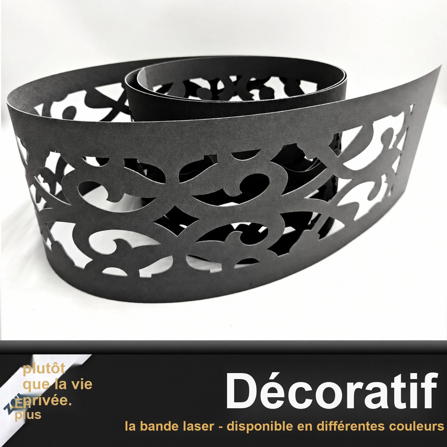 zaun|zu PREMIUM Orient Décor: Bande de clôture avec motif laser pour clôture à mailles à deux fils – 2,55 m – Affichage 3