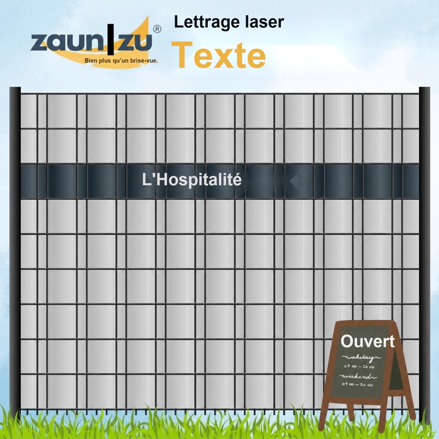 zaun|zu® Lettrage