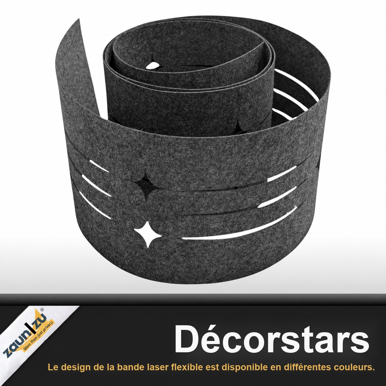 zaun|zu Design Décor non tissé STARLINE: bandelettes d'écran avec motif laser pour clôture à double barre – Affichage 2