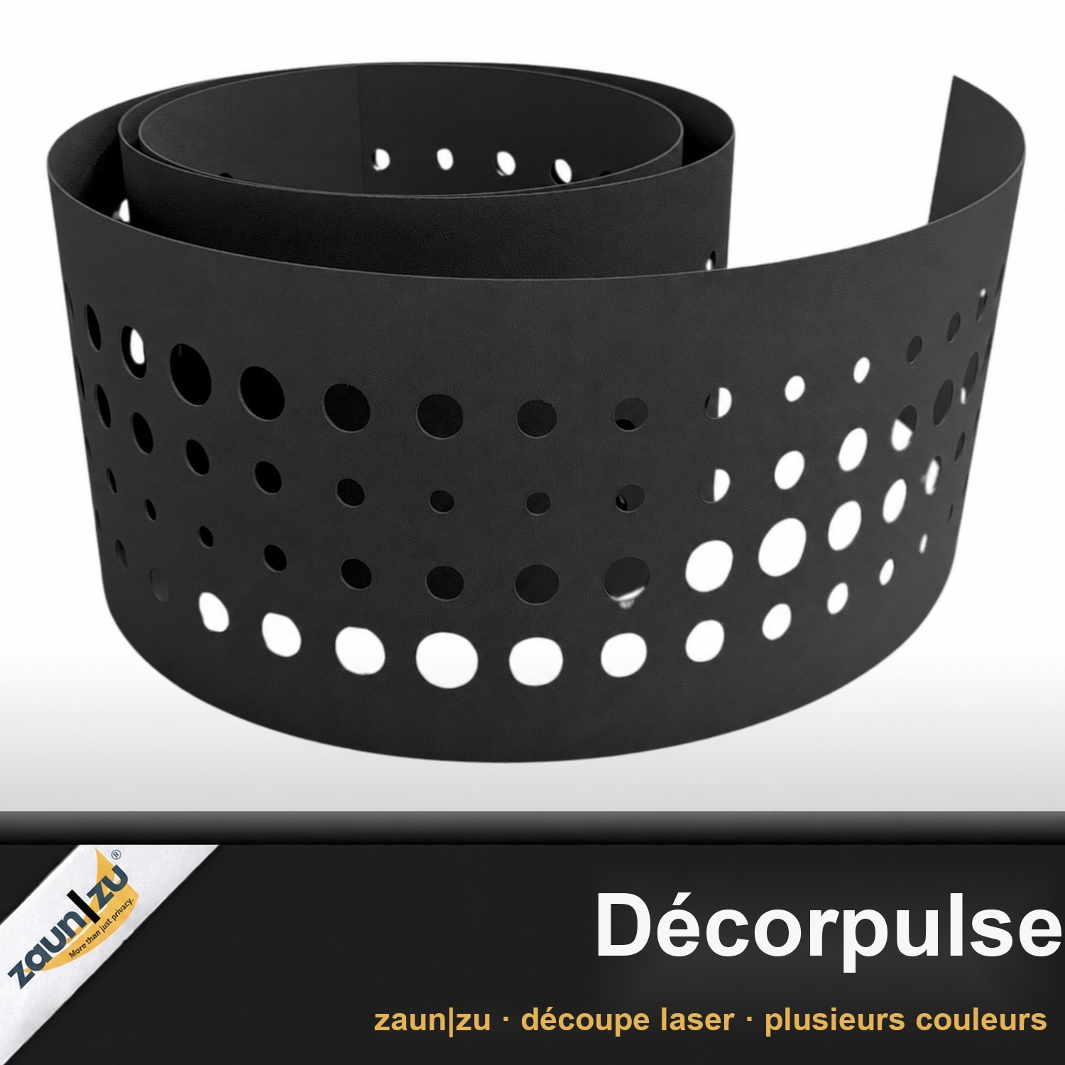 zaun|zu PREMIUM Décor Pulse : bandes occultantes avec motif laser pour clôtures en panneaux rigides double fil – 2,55 m – Affichage 5