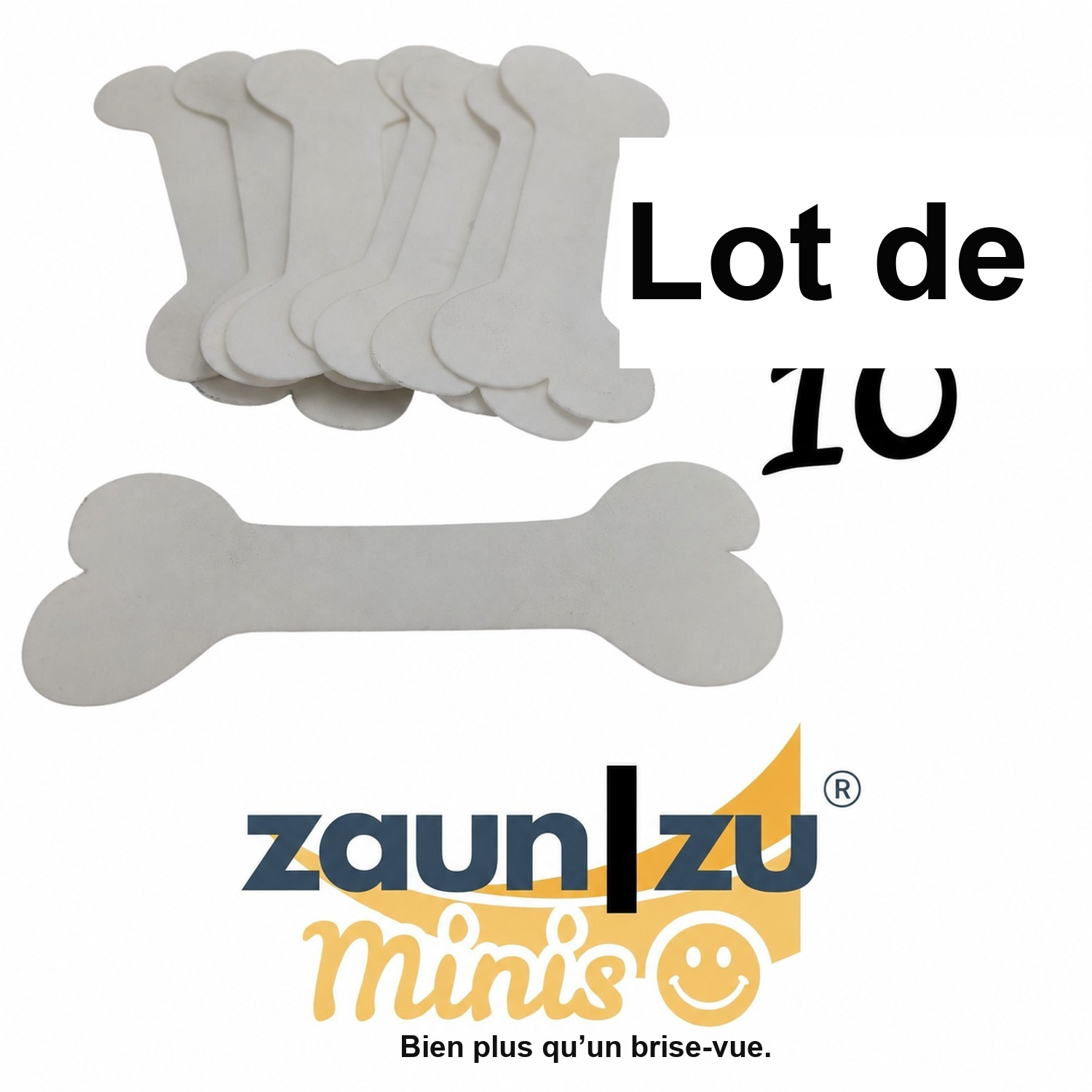 zaun|zu Minis - Ossements de chien 10 pack d'élément déco pour clôtures à mailles à deux fils – 14 cm, Blanc – Affichage 2