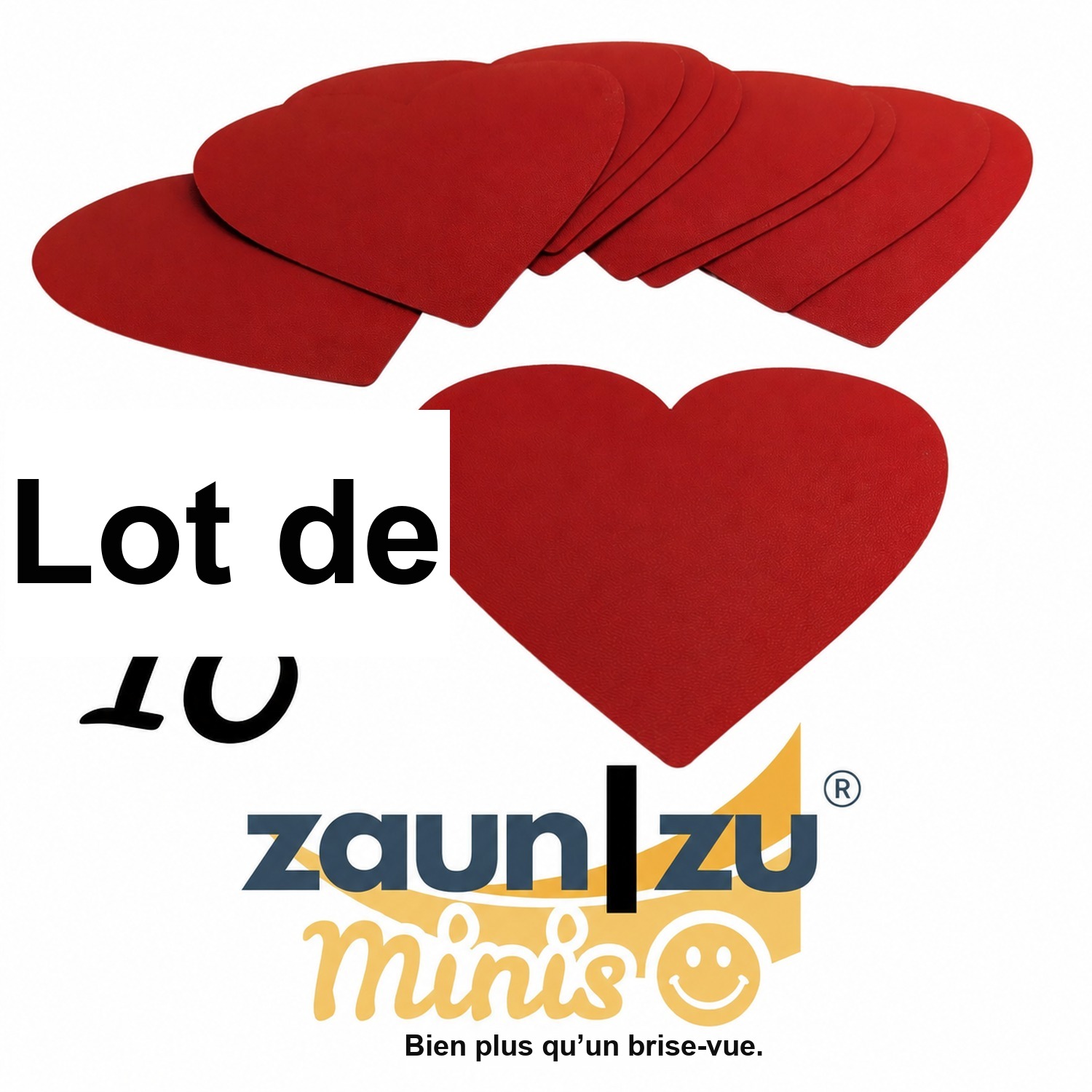 zaun|zu Minis - Hearts 10 pack élément décoratif pour clôtures à mailles à deux fils – 14 cm, Rouge – Affichage 4