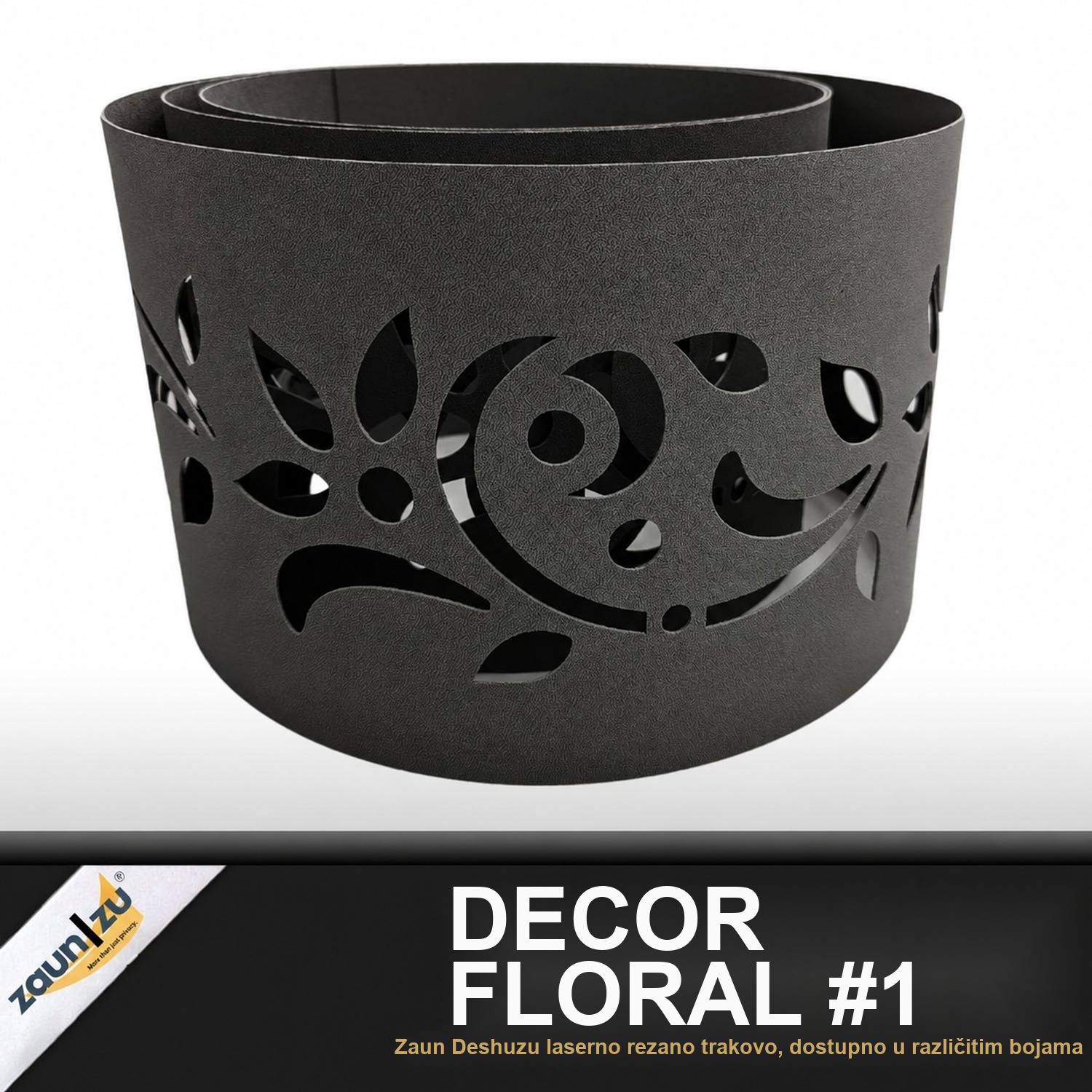 zaun|zu® PREMIUM Ukras Floral #1: ograde s laserskim uzorcima za dvostruka panelna ograda – 2,55 m – Pregled 2