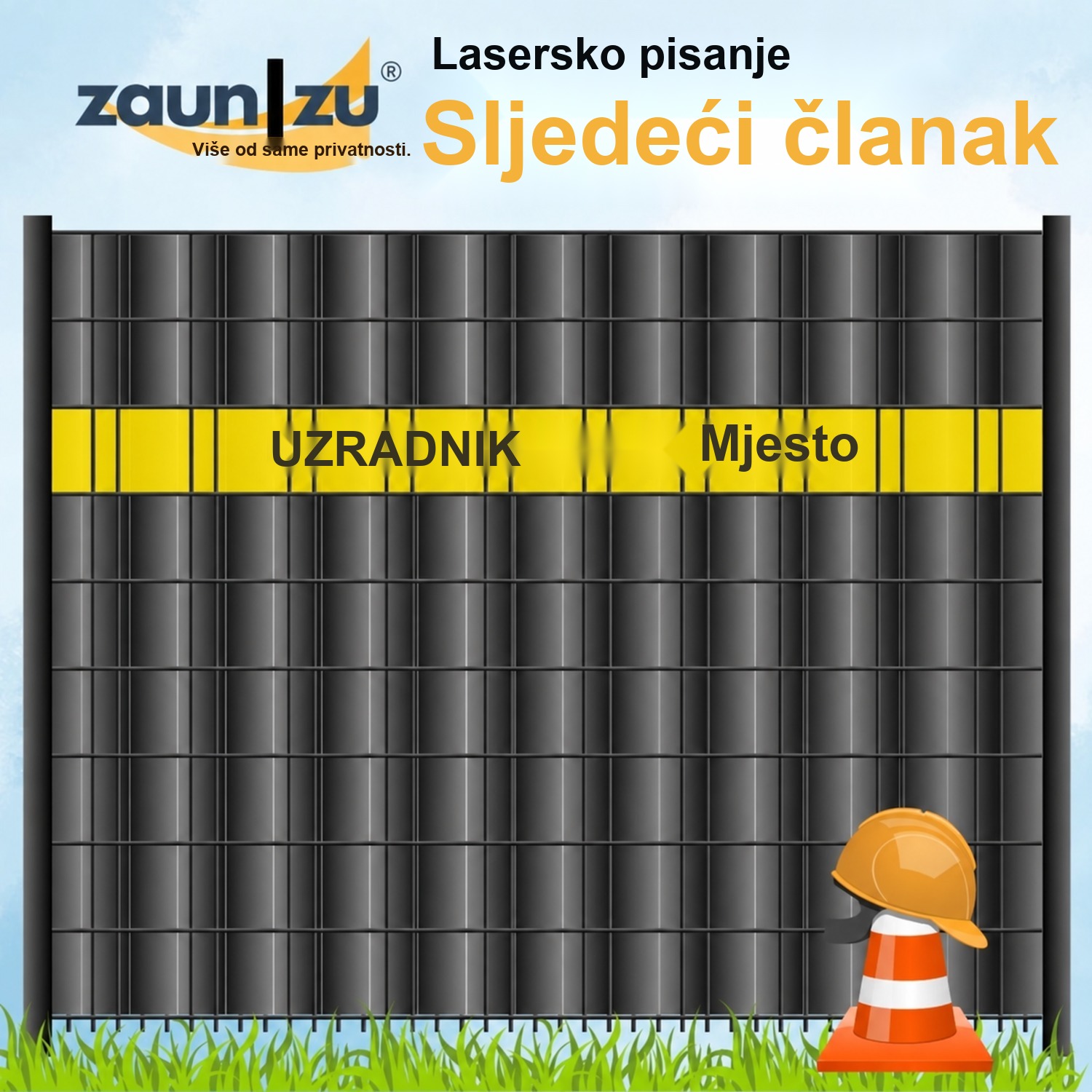 trake za privatnost s laserskim napisemom za gradnje ogradna oznaka i oznaka