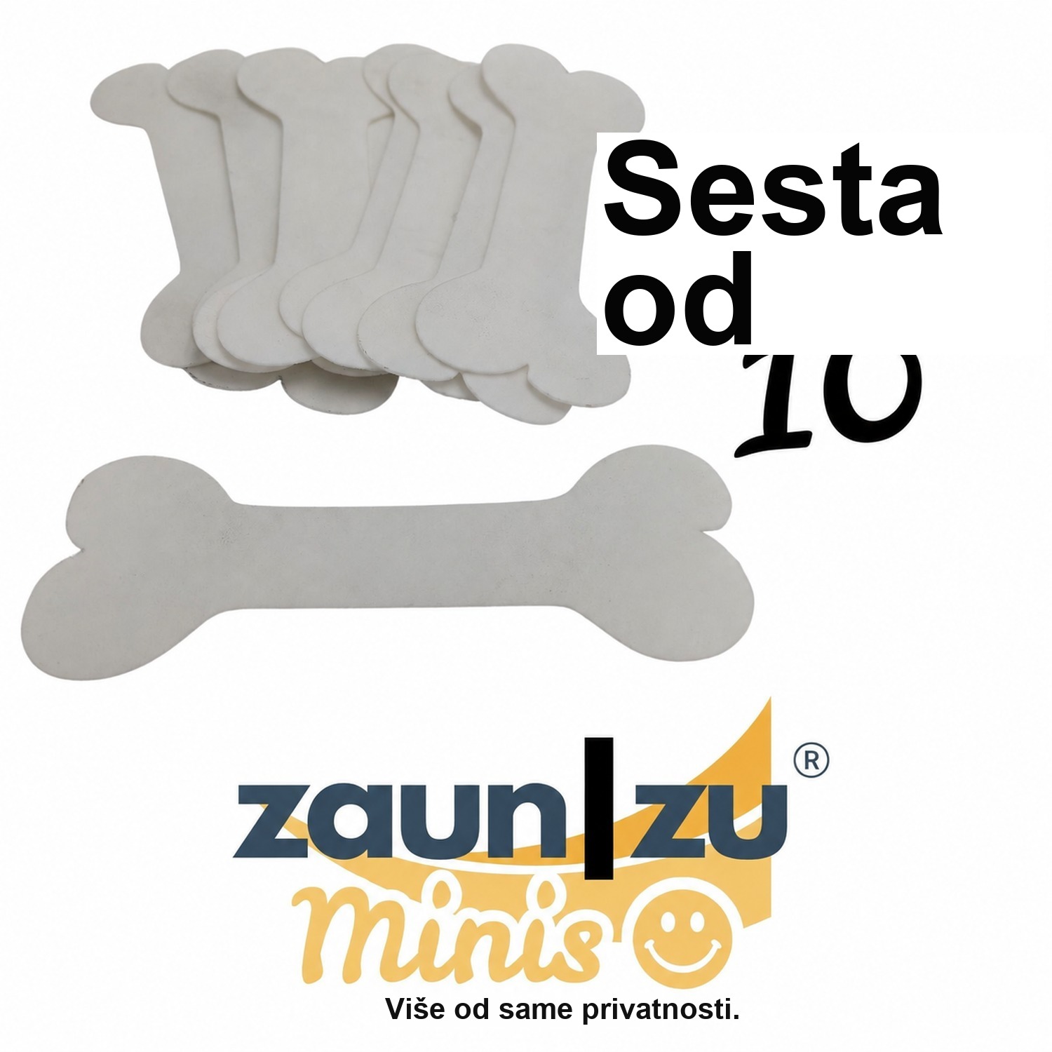 zaun|zu® Minis - psine kosti 10er pak Deco element za dvostruke panelne ograde – 14 cm – Pregled 2