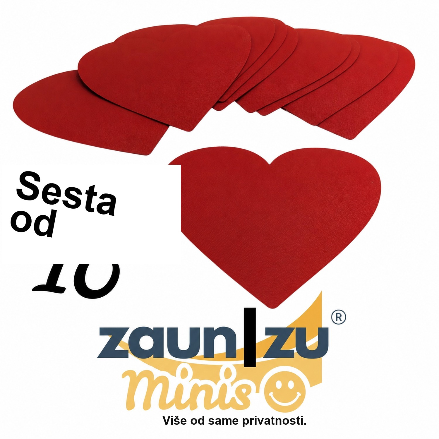 zaun|zu® Minis - Heart 10er Pack Dekoracijski element za dvostruke panelne ograde – 14 cm, Crvena – Pregled 4