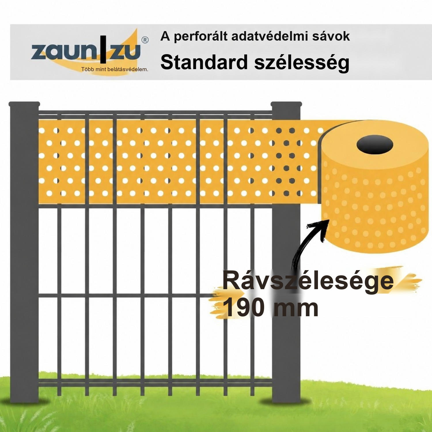 belátásgátló szalagok zaun|zu® PREMIUM GELOCHT minták vásárlás előtt – 14,0 cm – Nézet 2