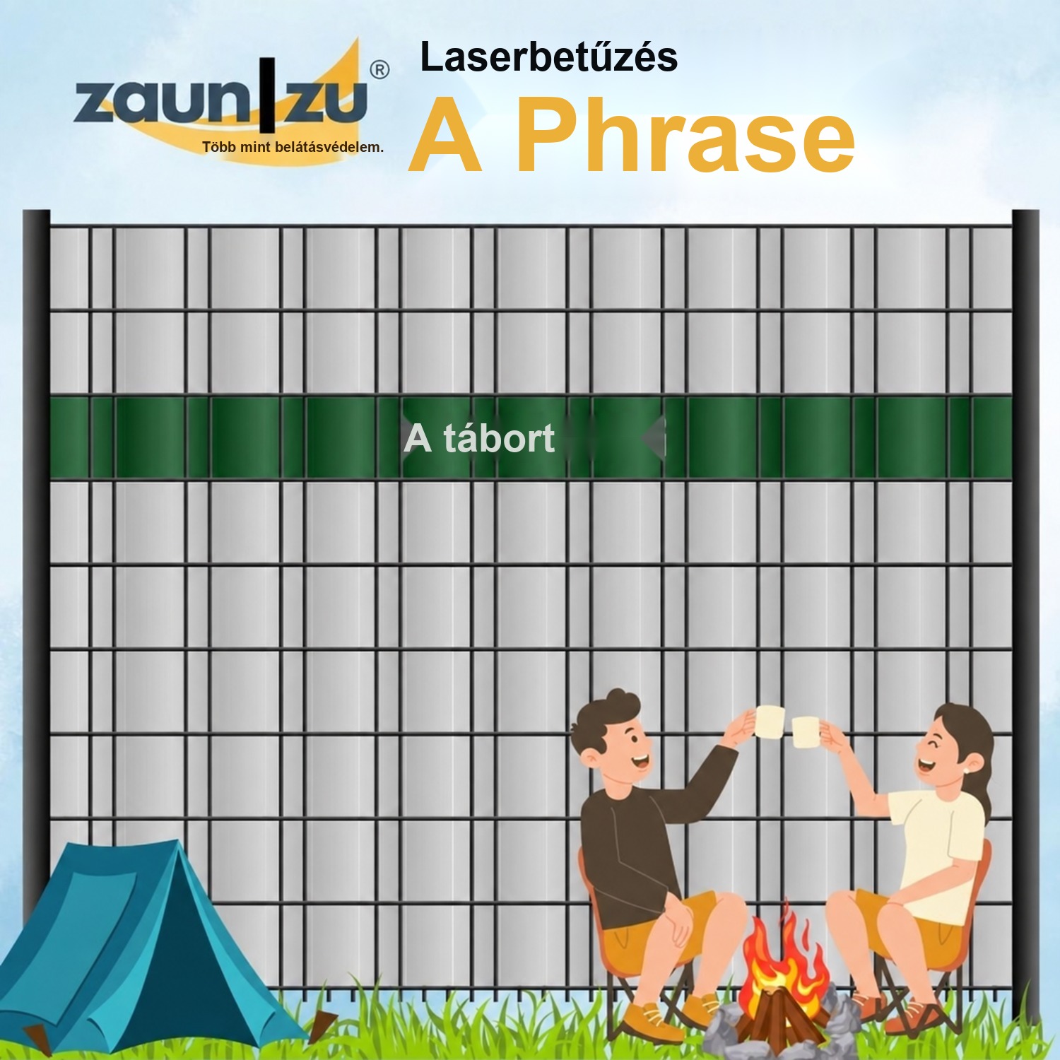Láthatóságot korlátozó szalagok lézergravírozással – Szócsoport: CAMPING – Különböző kifejezések közül választható
