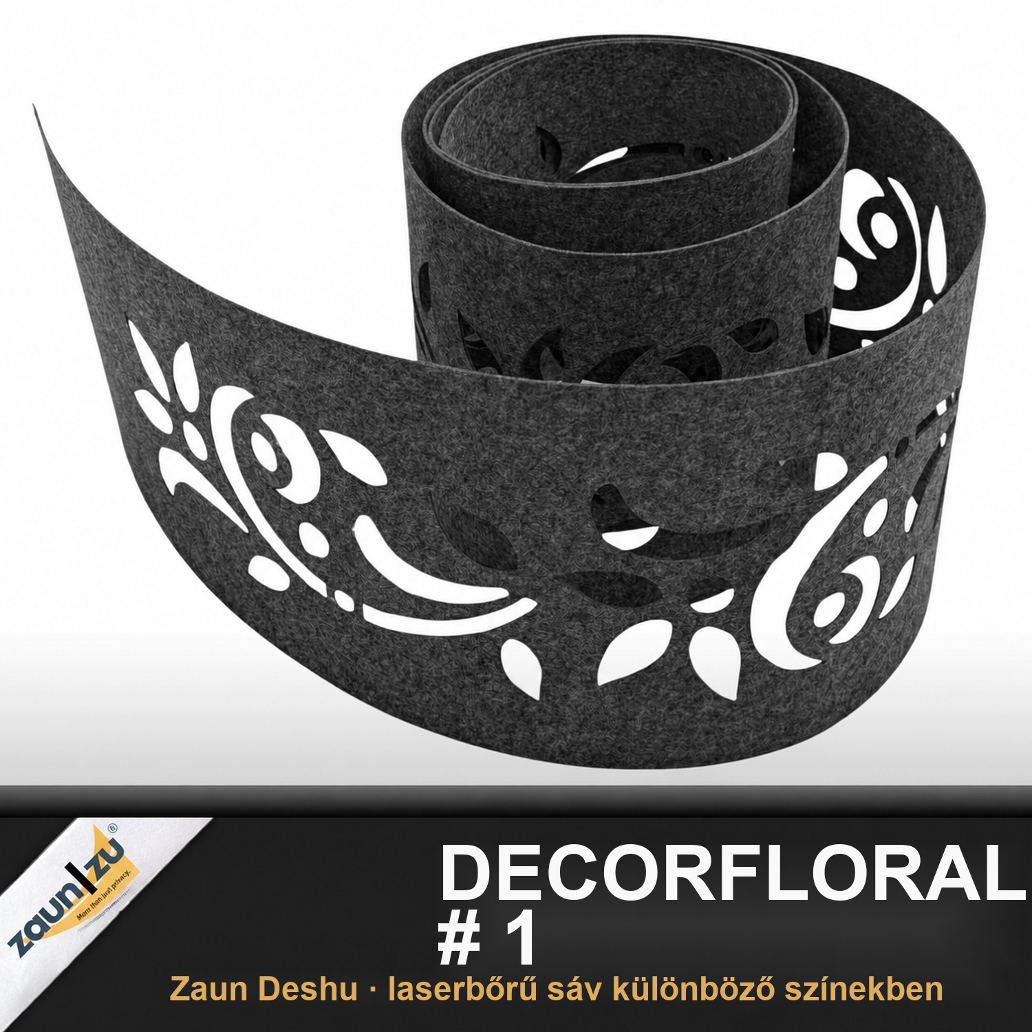zaun|zu® Design Vlies Dekoráció Floral #1: Láthatóságot korlátozó szalag lézeres mintával kettős rúdsövényhez – Nézet 2