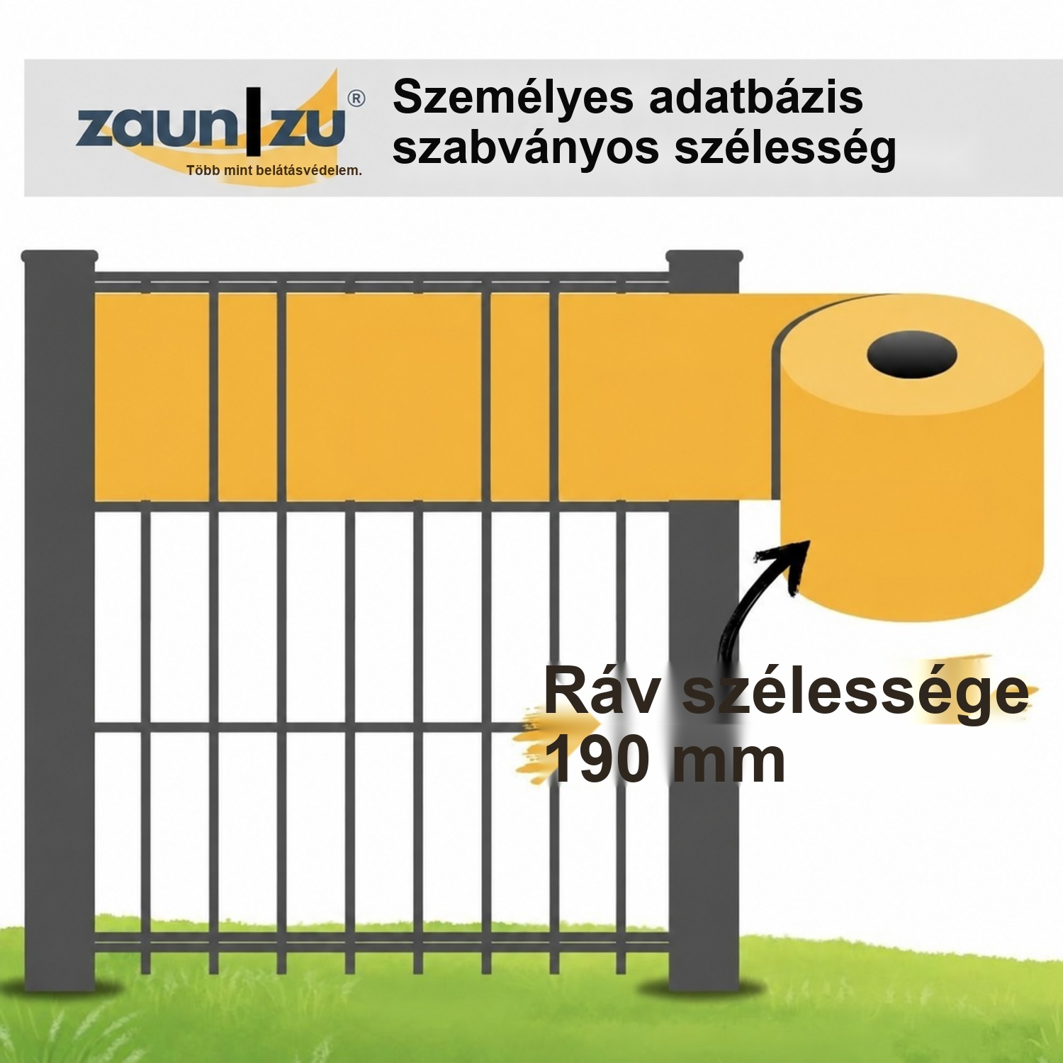 belátásgátló szalagok zaun|zu® DELUX 10x 2,55 m egy-egy kerítésű vonal – Nézet 3