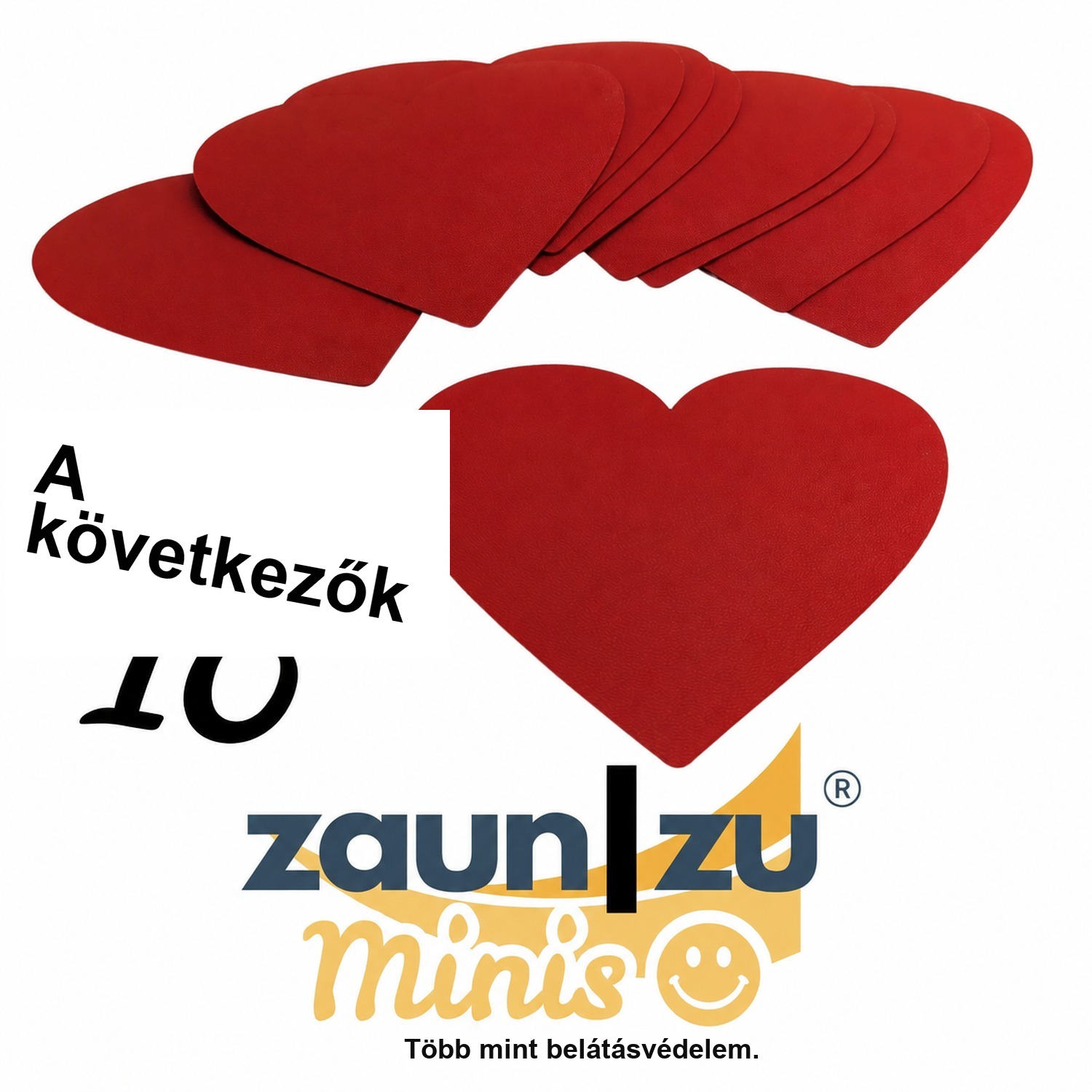 zaun|zu® Minis – Szívek 10– Díszítőelem-csomag kétrudas kerítésekhez – 14 cm, Piros – Nézet 4