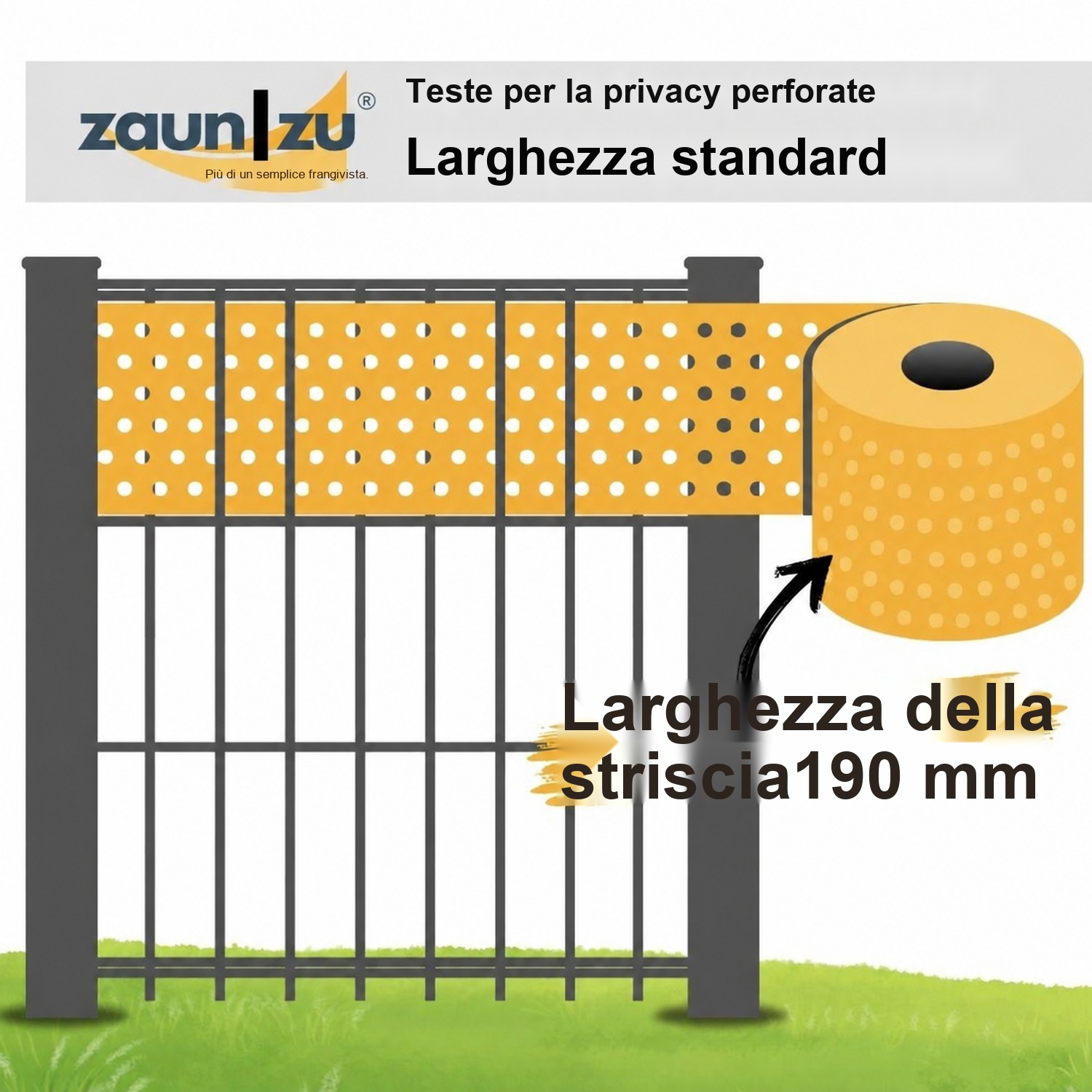 strisce frangivista zaun|zu® PREMIUM GELOCHT modello da provare prima dell'acquisto – 14,0 cm – Vista 2