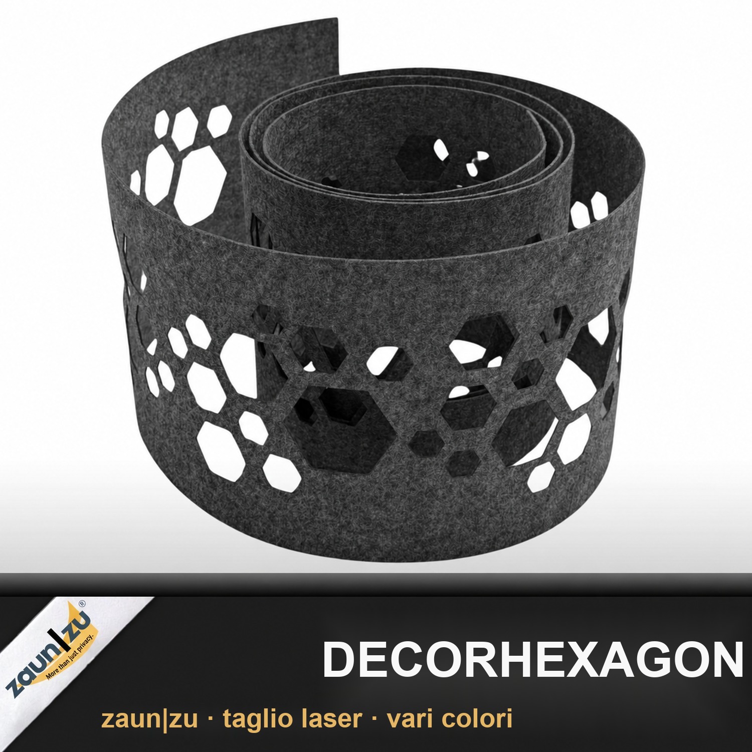 zaun|zu Design non tessuto Decor Hexagon: striscia di frangivista con motivo laser per recinzione a rete metallica a due fili – Vista 4