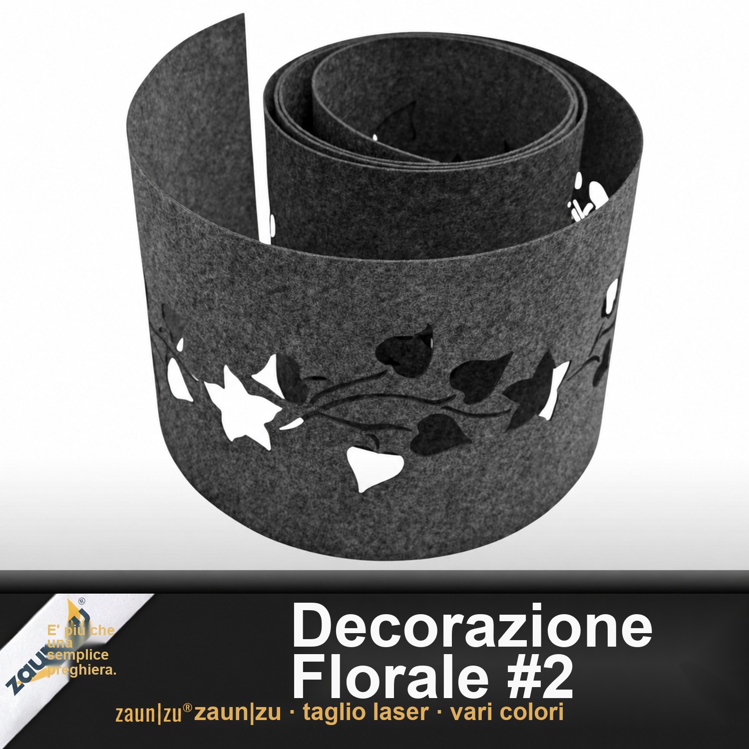 zaun|zu Design Non tessuto Decor Floral #2: striscia di frangivista con il modello laser per recinzione in rete a due fili – Vista 2