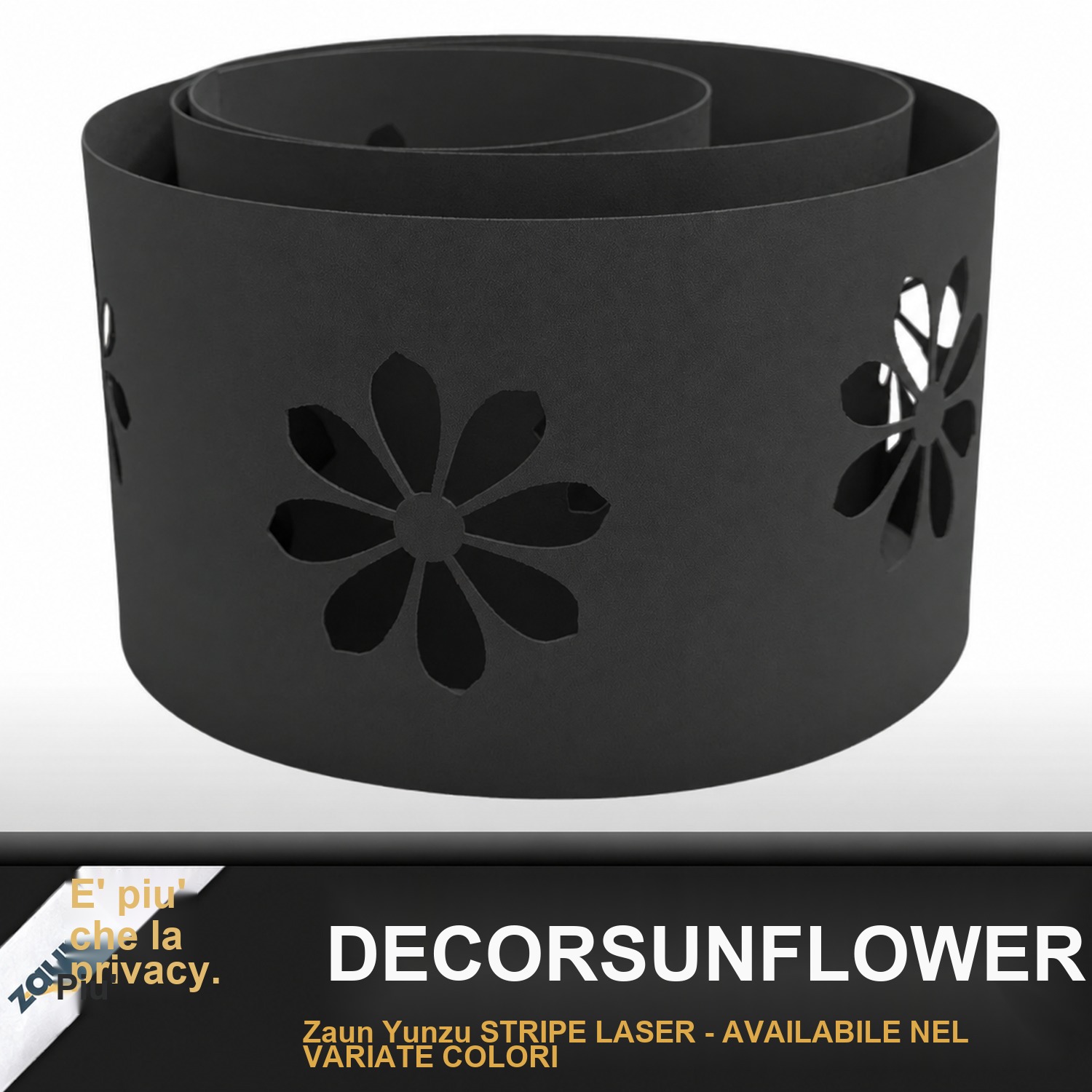 zaun|zu PREMIUM Decor Girasole: strisce frangivista con motivo laser per recinzioni a pannelli a doppio filo – 255 cm – Vista 4