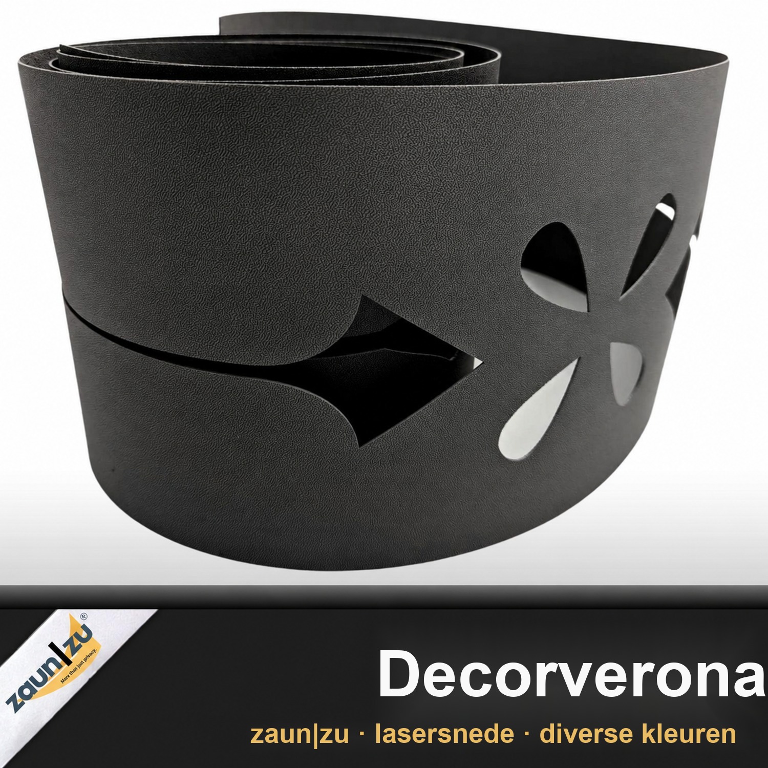 zaun|zu PREMIUM Verona decor: zicht bescherming met laser patroon voor dubbelstaaf mesh hek – 2,55 m – Beeld 2