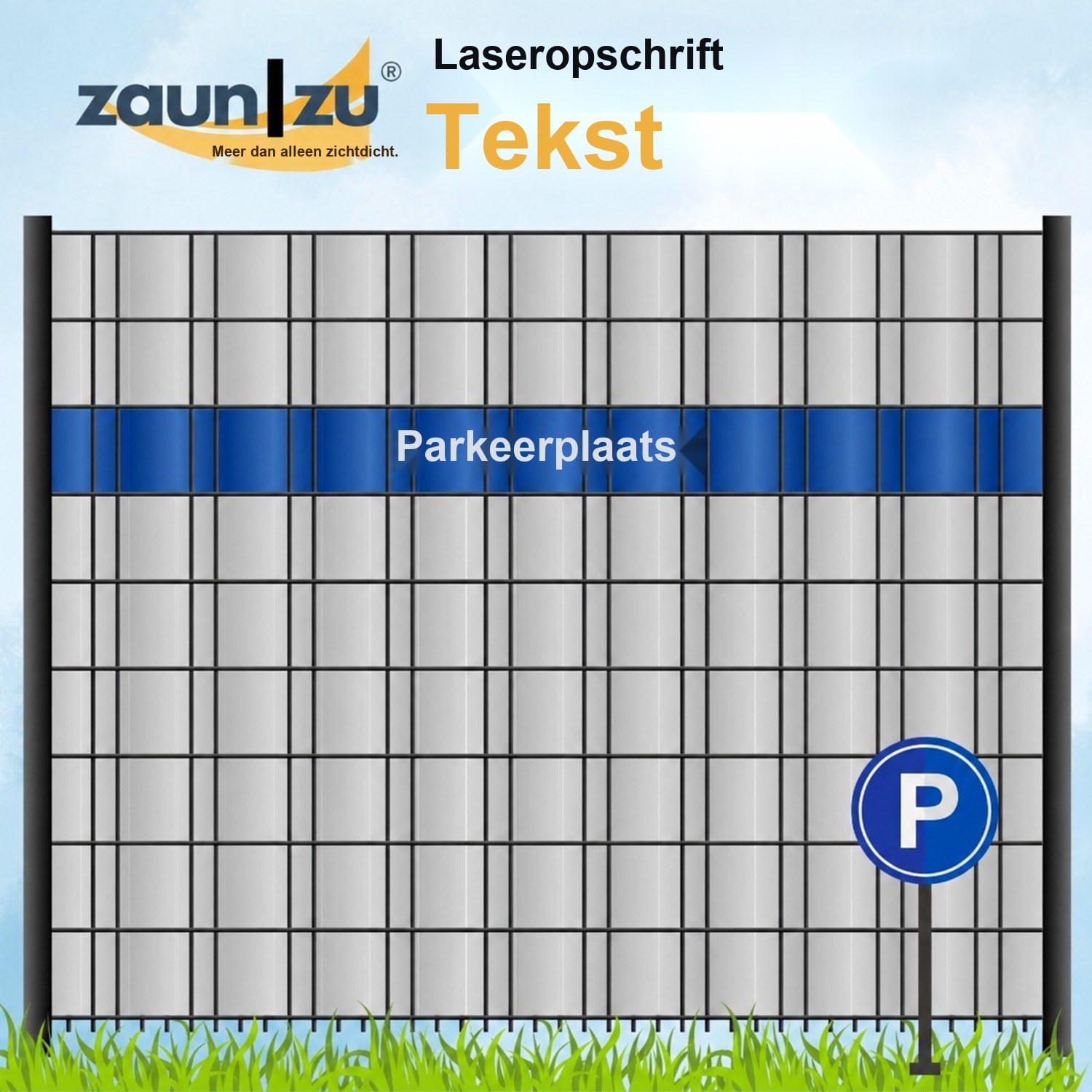 zichtstroken met laser-cut letters woordgroep: PARKING - Verschillende termen om uit te kiezen
