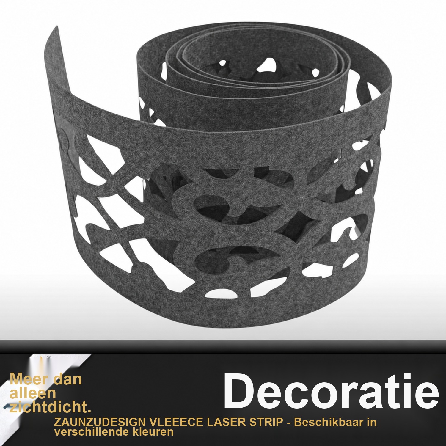zaun|zu Design Nonwoven Decor Orient: zicht strook met laser patroon voor dubbele bar hek – Beeld 4