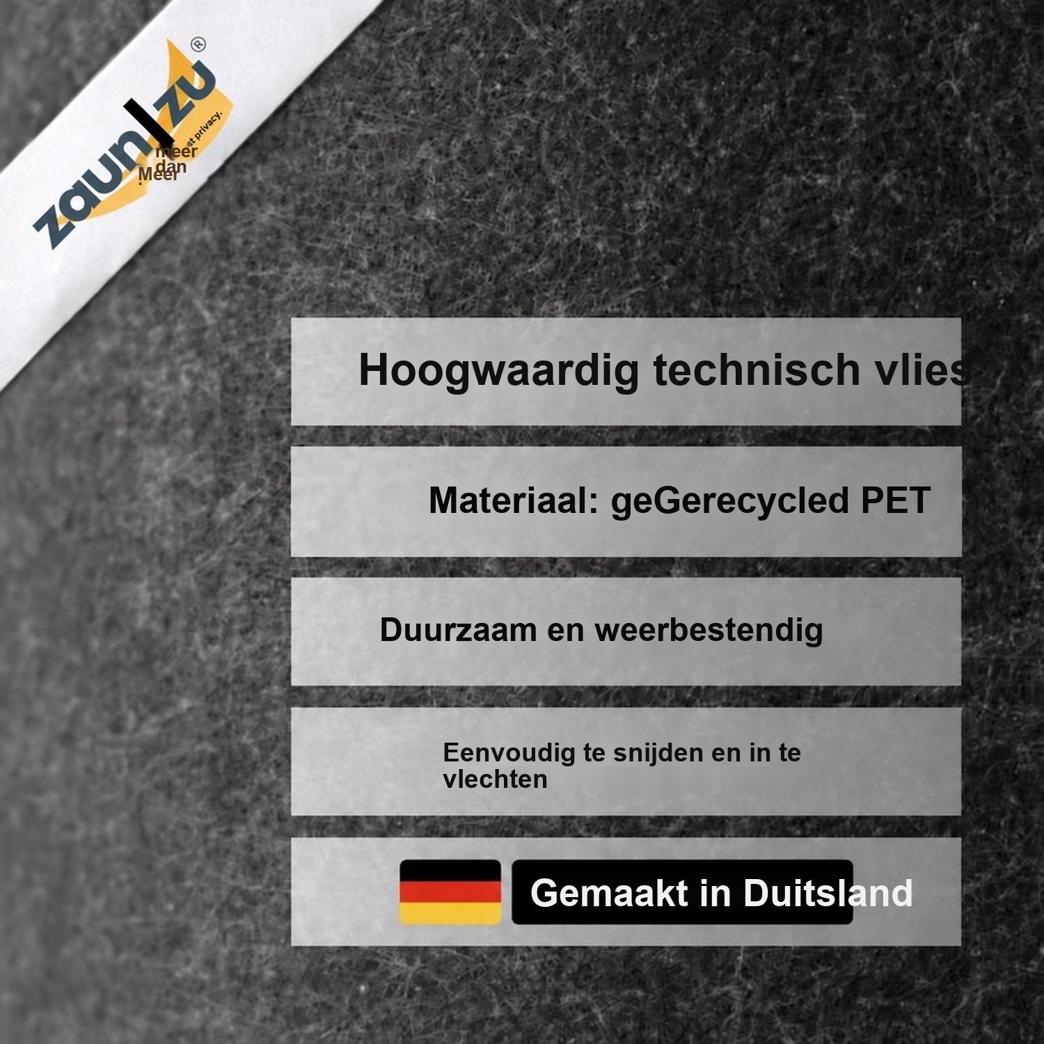 zaun|zu Ontwerp non-woven decor Pusteblume: zicht strook met laser patroon voor dubbelstaaf mesh hek – Beeld 6
